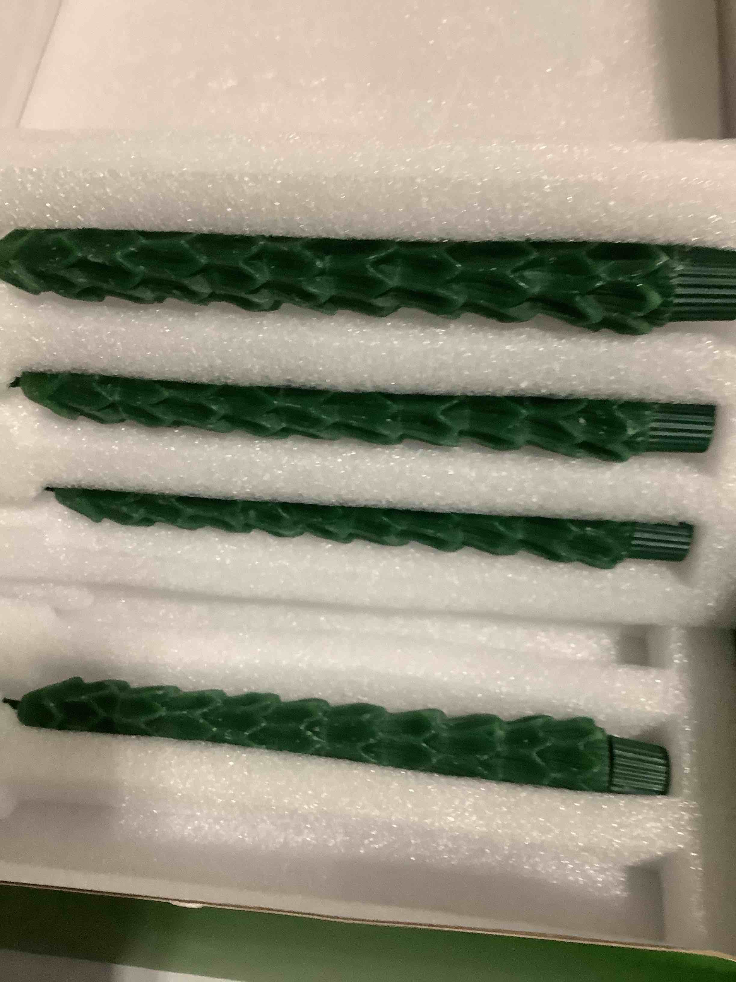 Condition photo showing As Is for YAUNGEL 6 Pcs Christmas Tree Candles with Metal Candle Holder, Real Wax Christmas Tree Candles with Remote Timer, Flameless Tree Candlesticks Battery Operated Flickering Flame for New Year Xmas Decor 6PCS