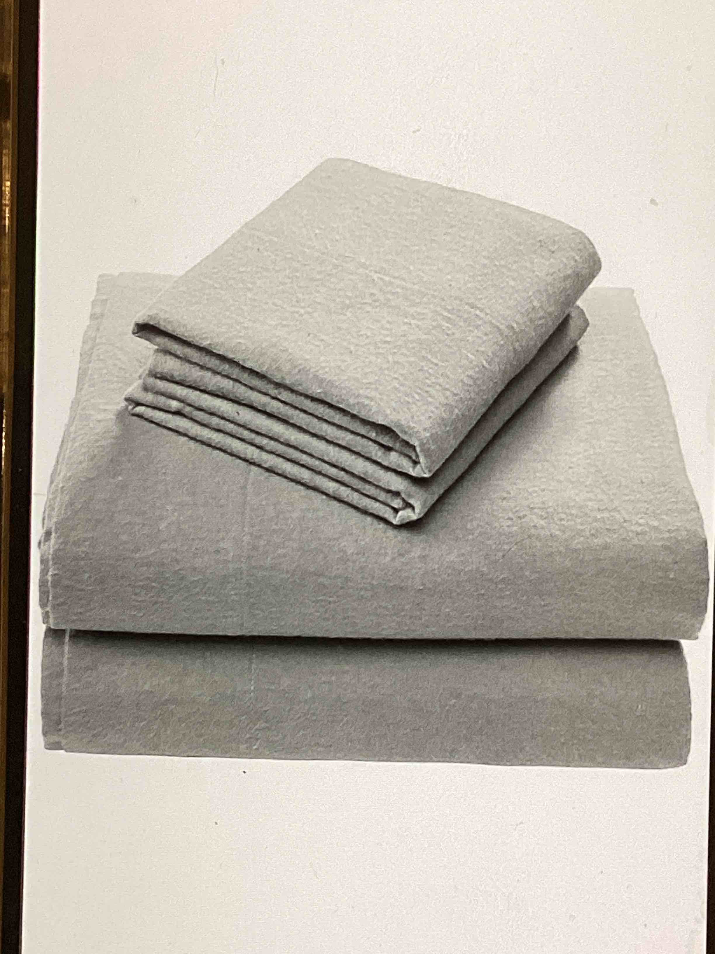 Comfort Spaces Cotton Flannel Sheets King Size, Ultra Soft Flannel Sheet Set with 14" Elastic Pocket , Plaid Print Warm Flannel Bedding, Grey Plaid 4 Piece