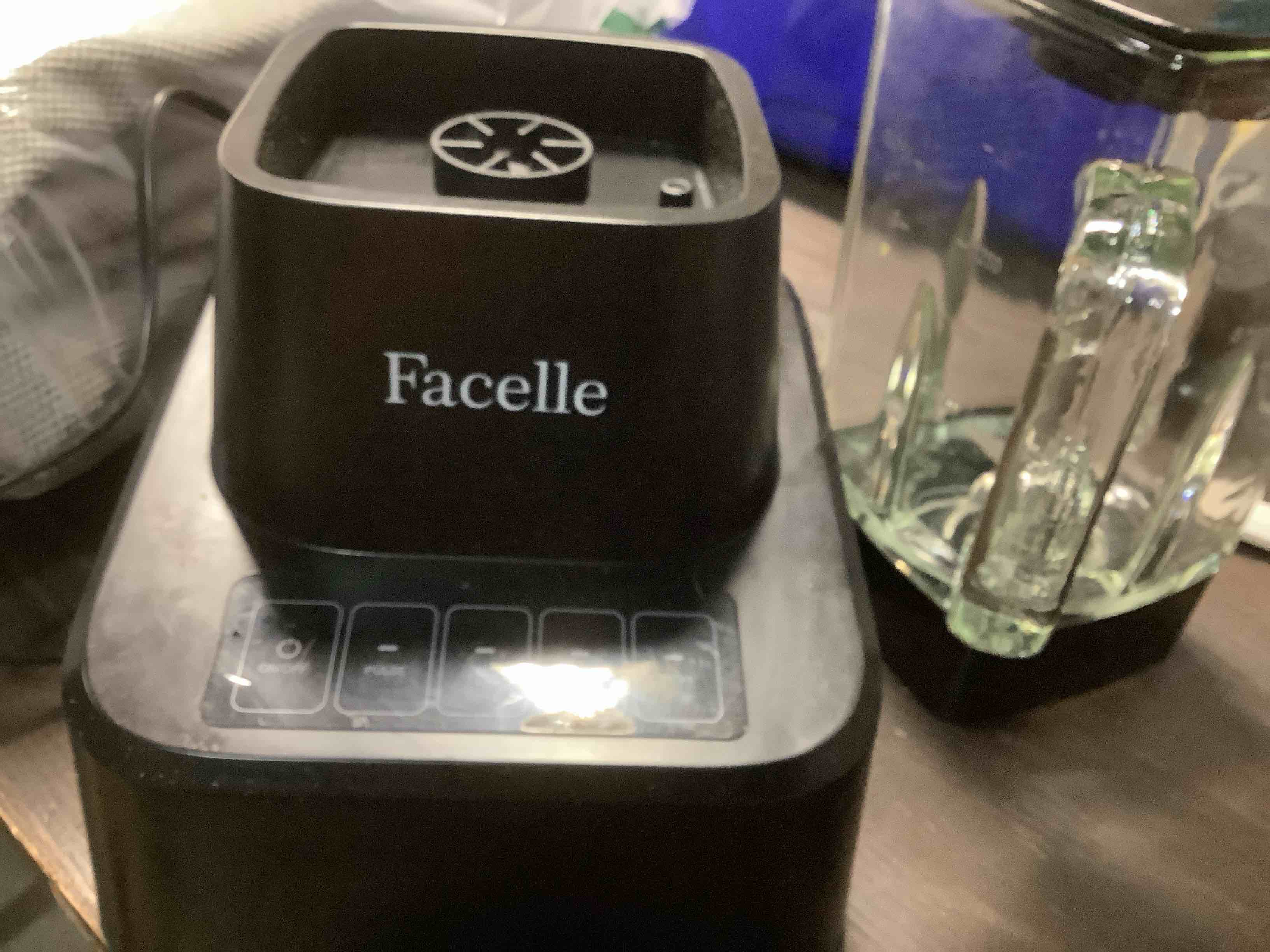 Condition photo showing As Is for Smoothie Blender, Facelle Countertop Blender for Kitchen, 55 oz Glass blender for smoothies and Shakes, Licuadora, Smoothie maker with touchscreen 3+P Speeds, Cleaning brush ? removable SS304 blade Black