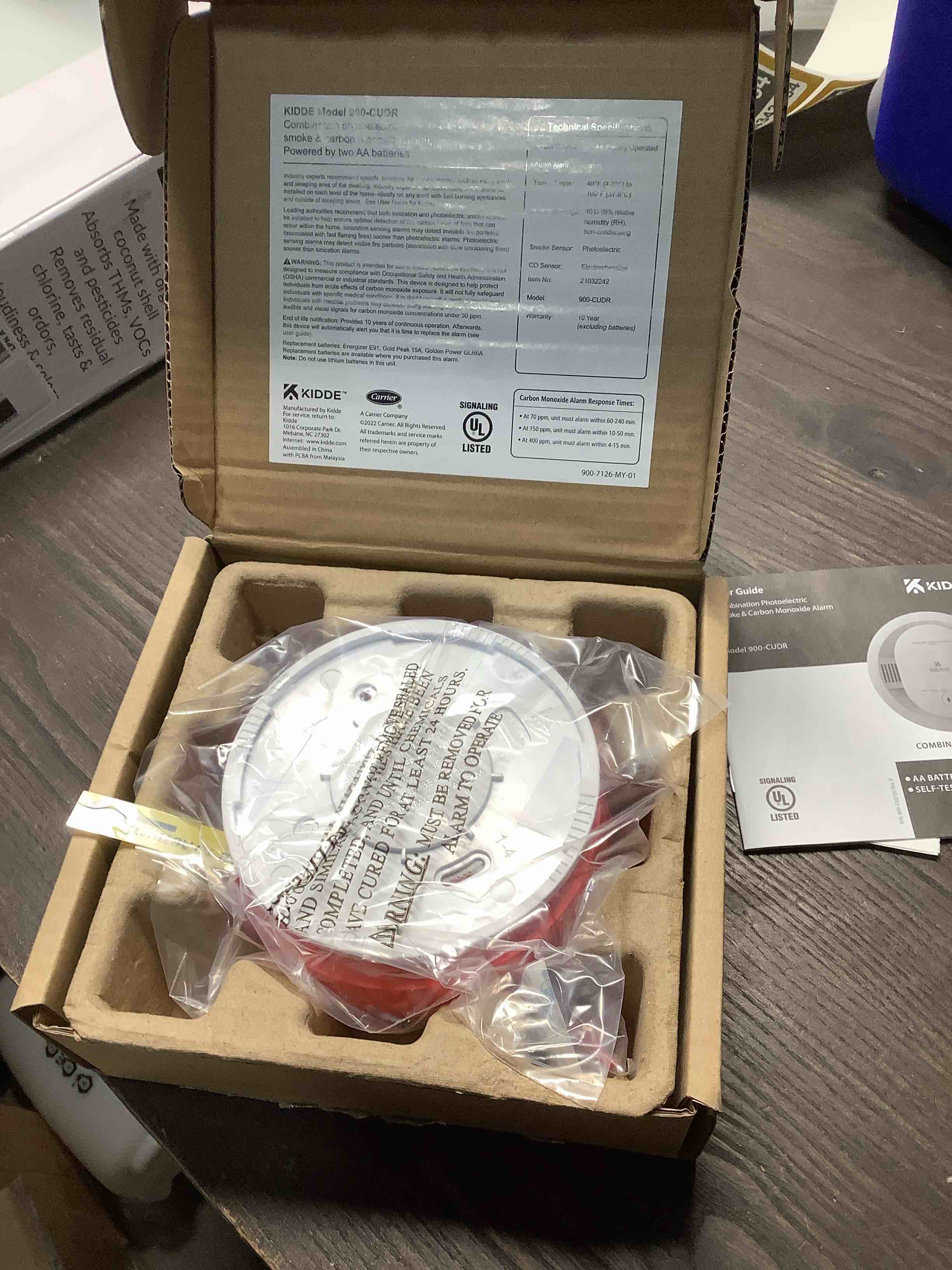 Condition photo showing New/Like New for Kidde Smoke & Carbon Monoxide Detector, AA Battery Powered, LED Warning Light Indicators, 1 Pack 1 Pack White