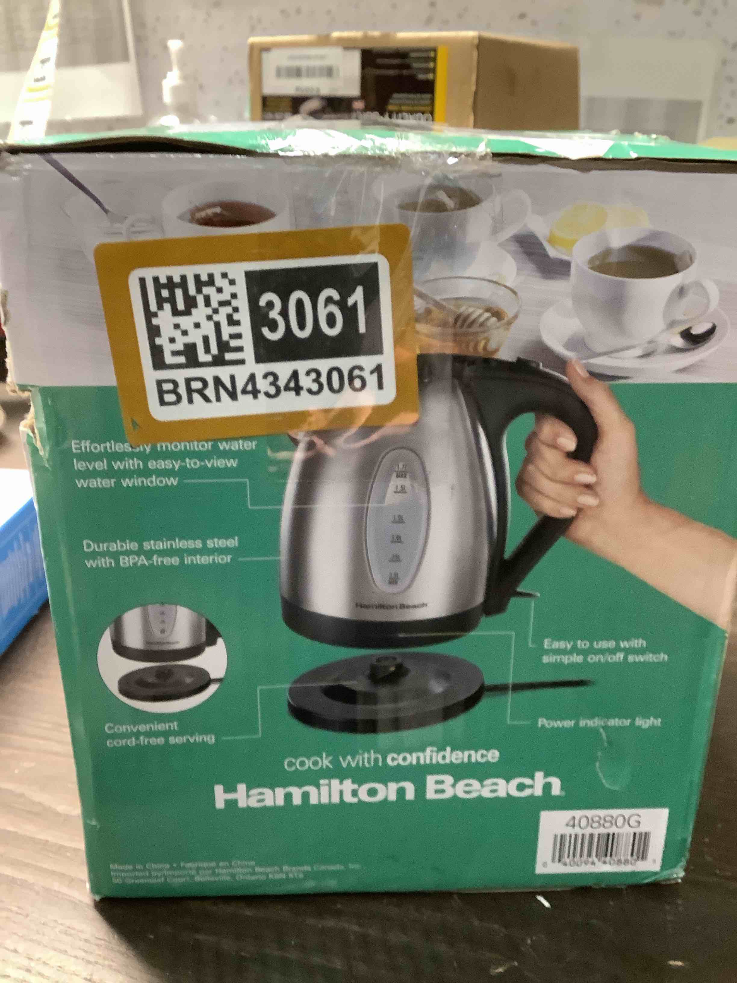 Condition photo showing Good Condition for Hamilton Beach - 1.7 Liter Electric Kettle - Silver/Black