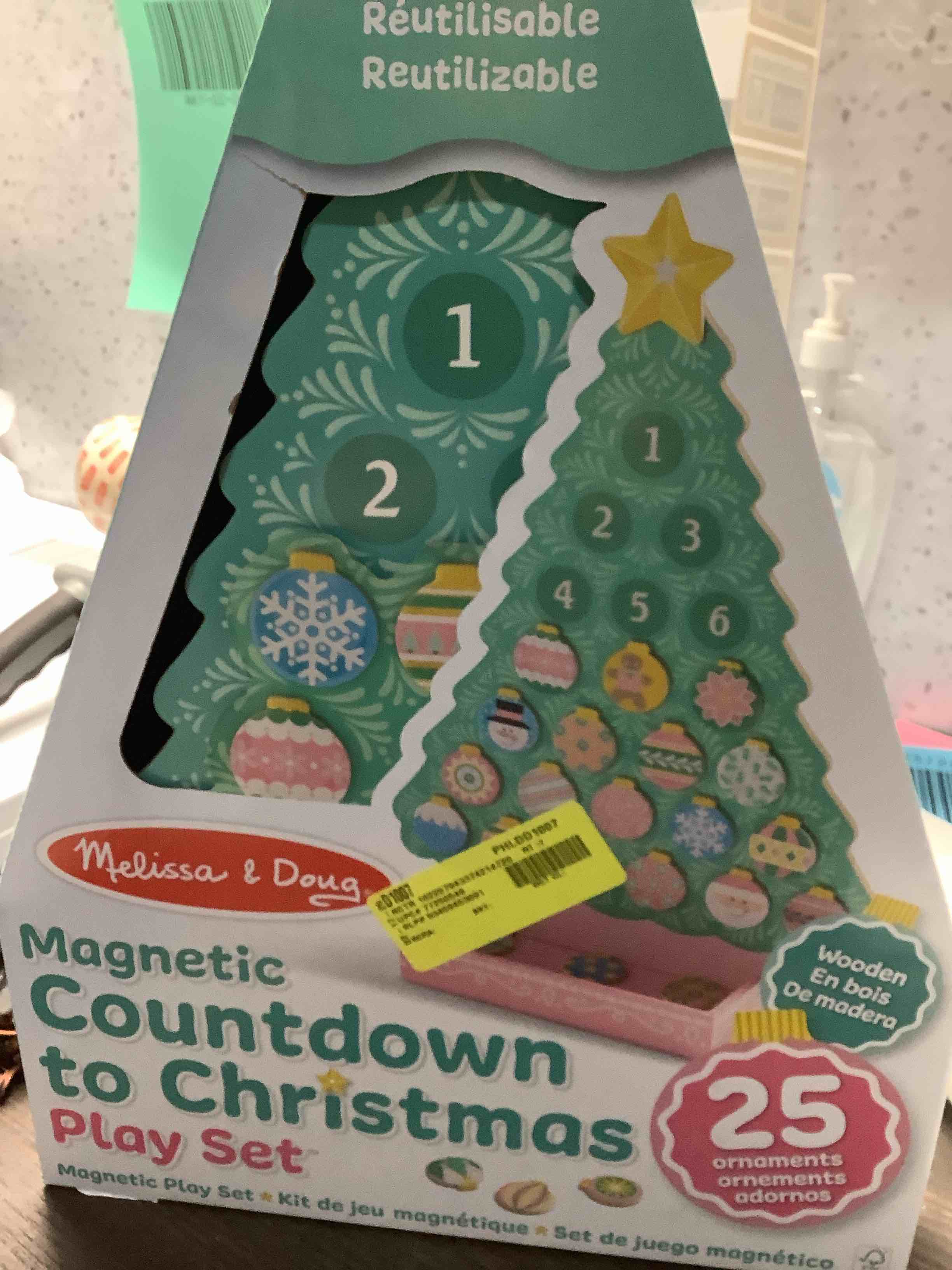 Condition photo showing New/Like New for SIMILAR ITEM - Melissa & Doug Countdown to Christmas Wooden Advent Calendar - Magnetic Tree, 25 Magnets Santa