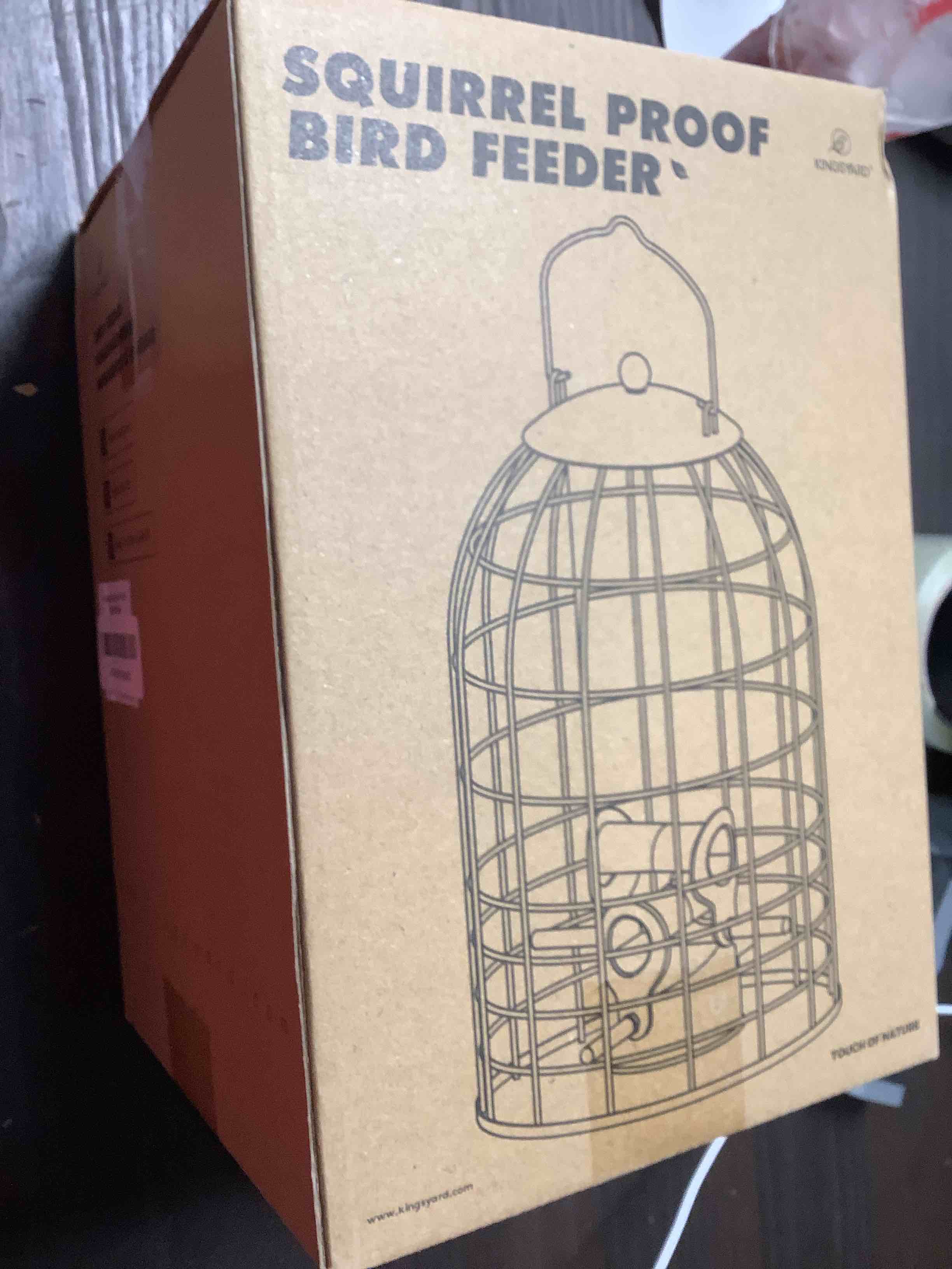 Condition photo showing Good Condition for Kingsyard Metal Bird Feeder for Outdoors, Squirrel Proof Caged Tube Feeders Hanging Green, Wild Small Birds Rainproof Station for Garden Yard Seed Easy Clean, Black