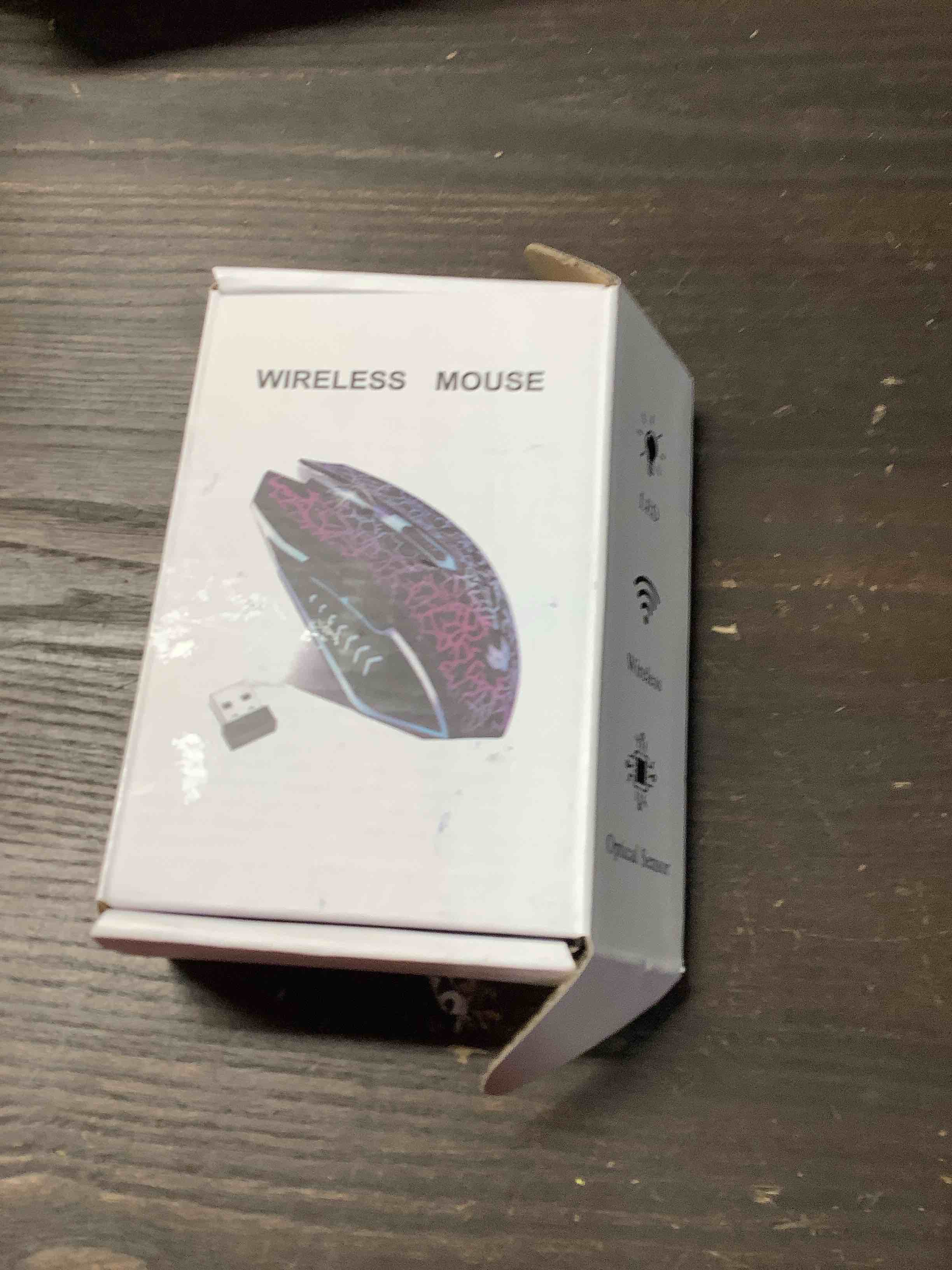 Condition photo showing Good Condition for Wireless Gaming Mouse, Rechargeable Wireless Computer Mouse, 7-Color LED Light, Ergonomic Mouse with 6 Silent Click Buttons, 3 Adjustable 2400 DPI Wireless Mouse for Laptop,PC,Mac, Black