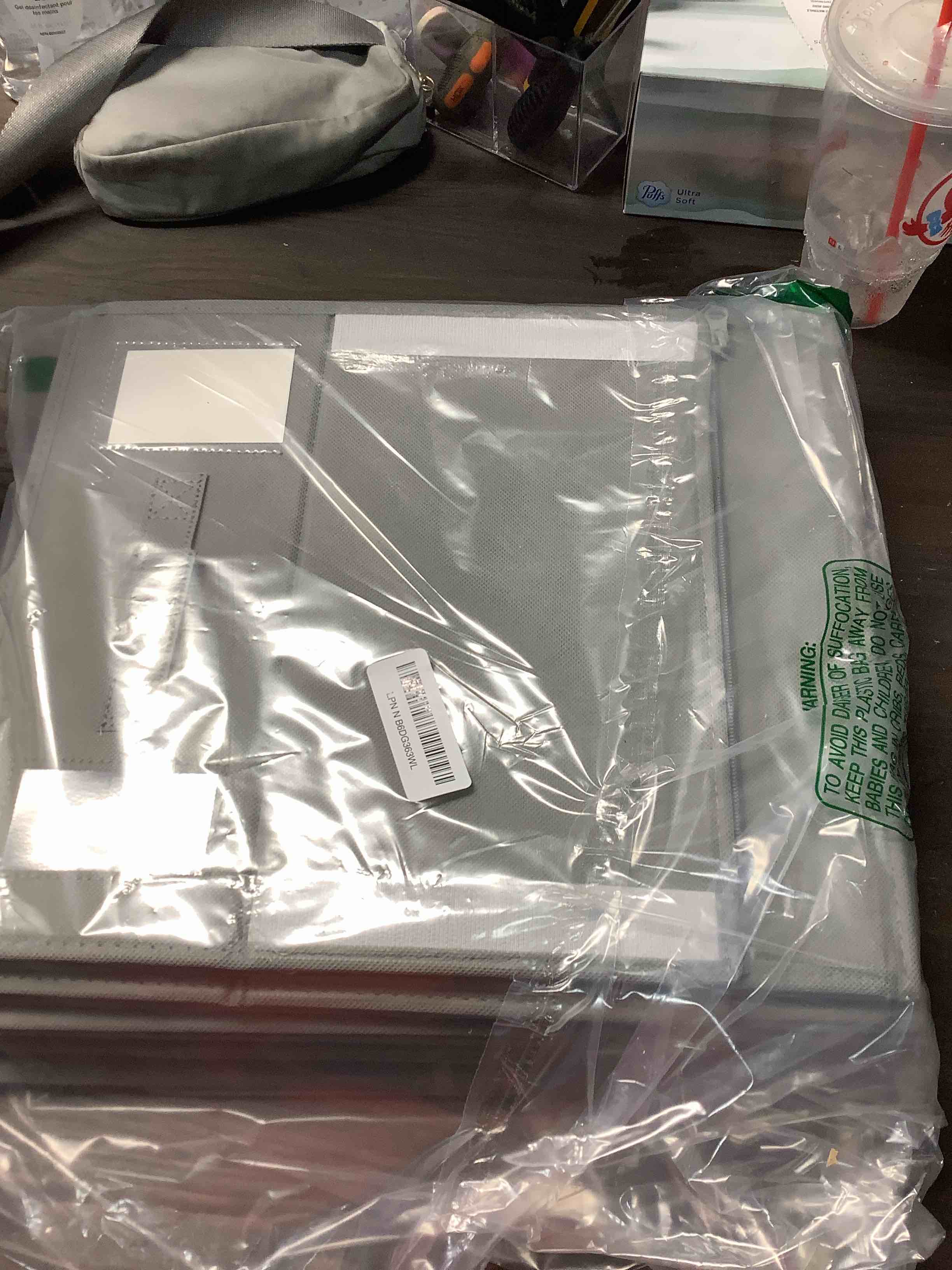 Condition photo showing Good Condition for Criusia Bed Sheet Organizers and Storage, 6 Pack Foldable Linen Closet Organizer Box – Bedding Holder for Sheet Set (King/Queen Sizes), Duvet Covers, Blankets (Grey) Grey 6PACK