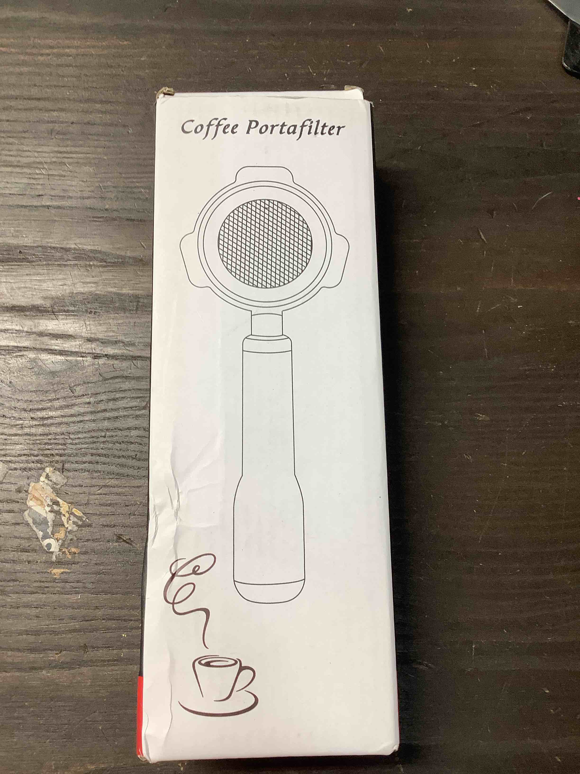 Condition photo showing New/Like New for 51mm Bottomless Portafilter with Wooden Handle, Stainless Steel Filter Basket, 9.1-inch Length,3 Ears Espresso Handle, Suitable for various coffee machines