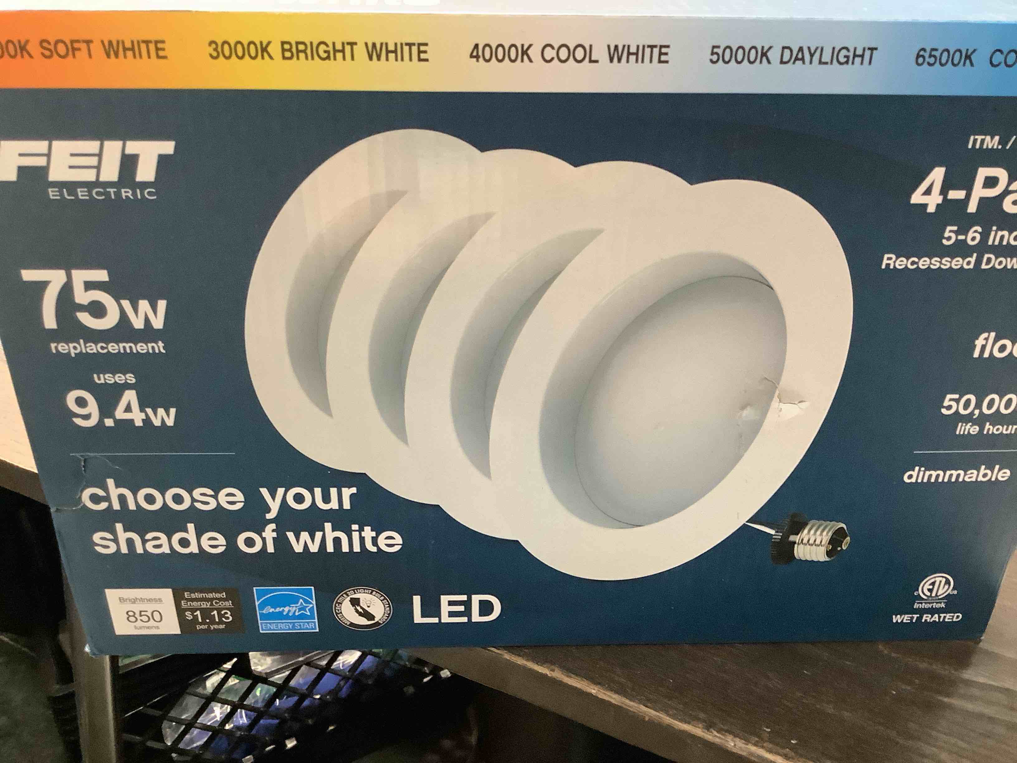 Condition photo showing Good Condition for Feit Electric 75W Replacement 5-CCT LED Recessed Downlight 4PK