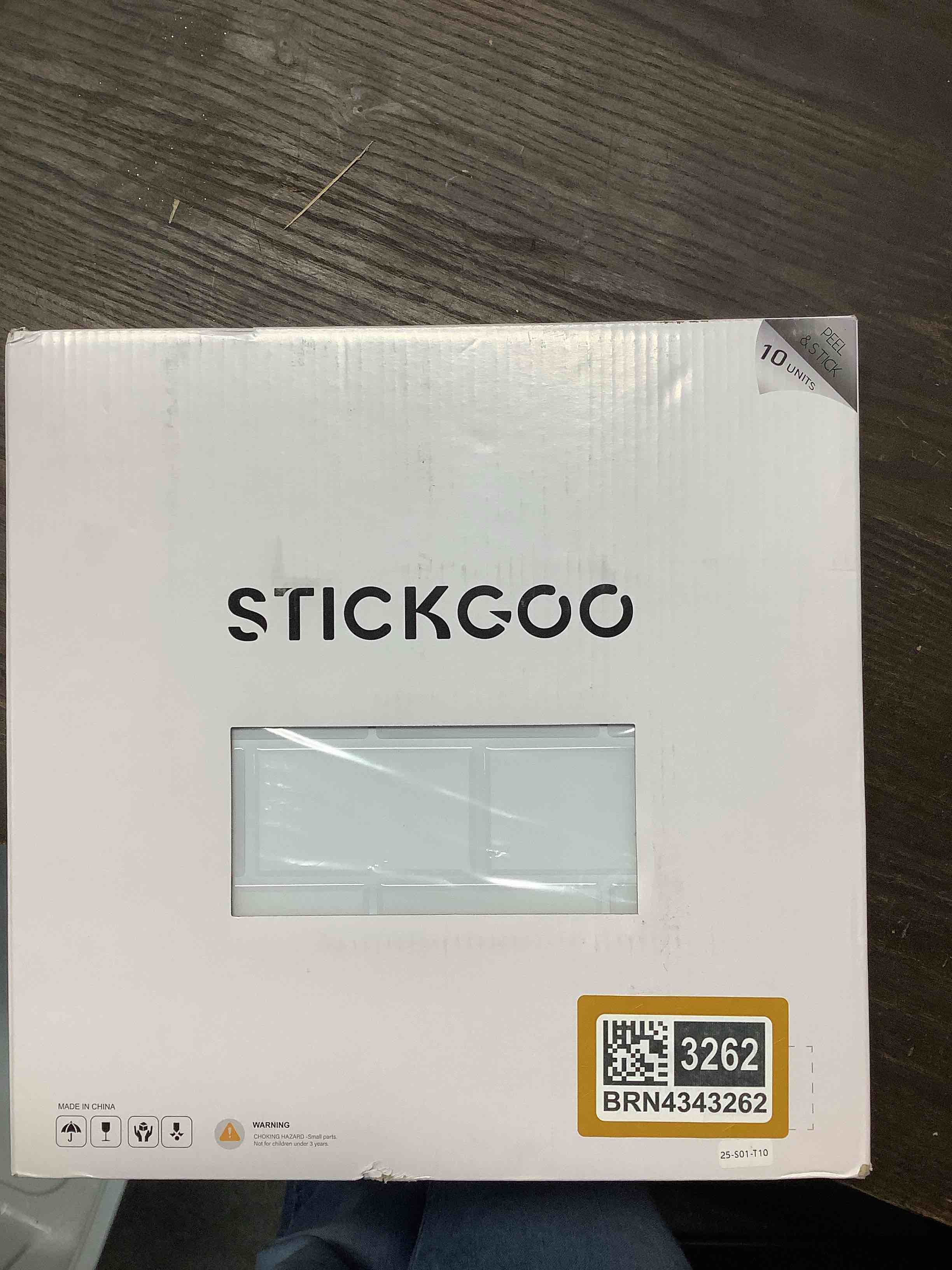 Condition photo showing Good Condition for STICKGOO White Peel and Stick Subway Tile, Stick on Backsplash Tiles for Kitchen and Bathroom, Flexible Vinyl Wall Tile, Easy DIY Installation 10 Cold White With White Grout