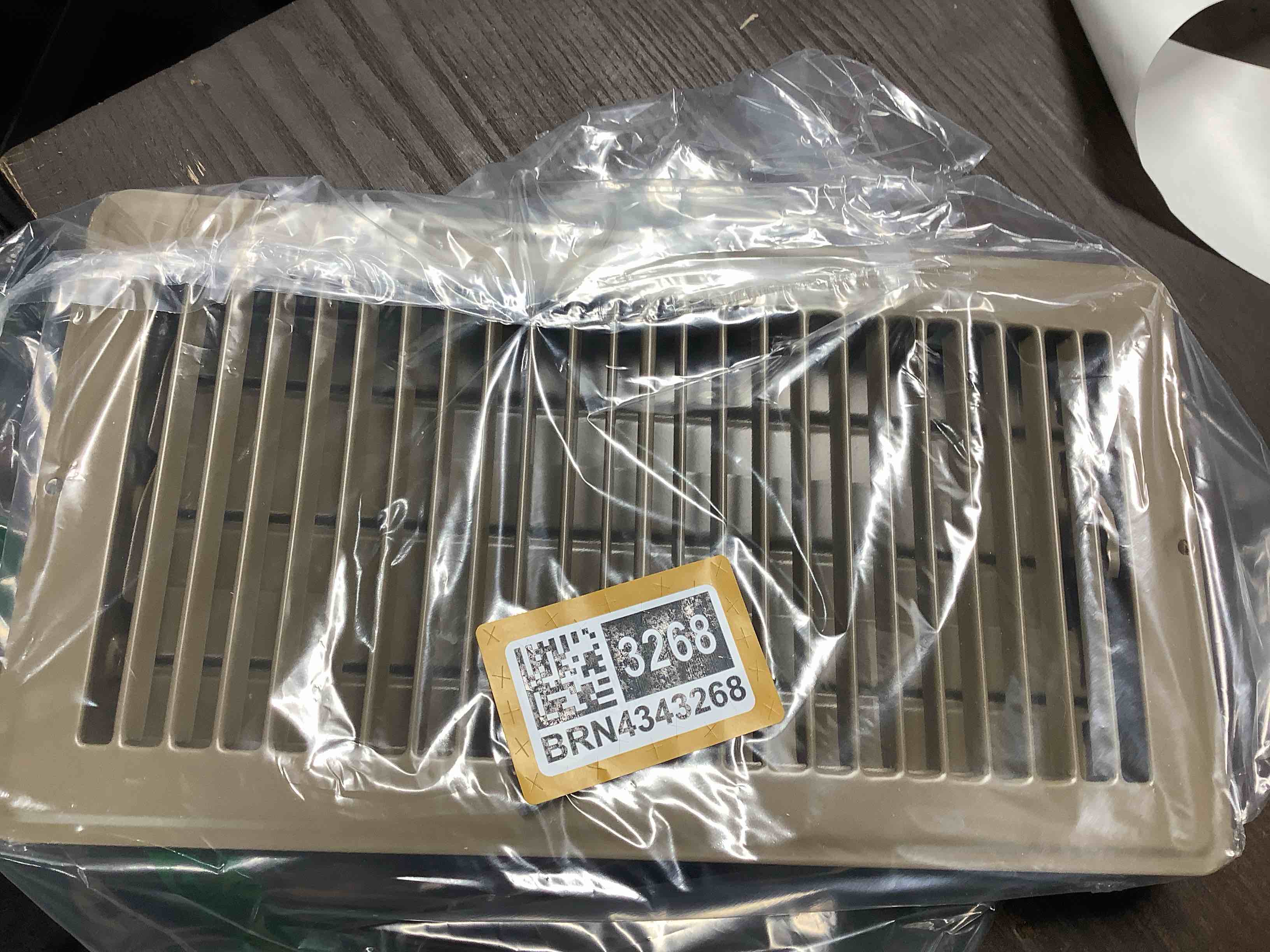 Condition photo showing Good Condition for HBW RV and Home Brown Stamped Steel Floor Diffuser/Register with Damper 12" X 6" (Duct Opening Size) Outside Dimension 13.25"x 7.25"