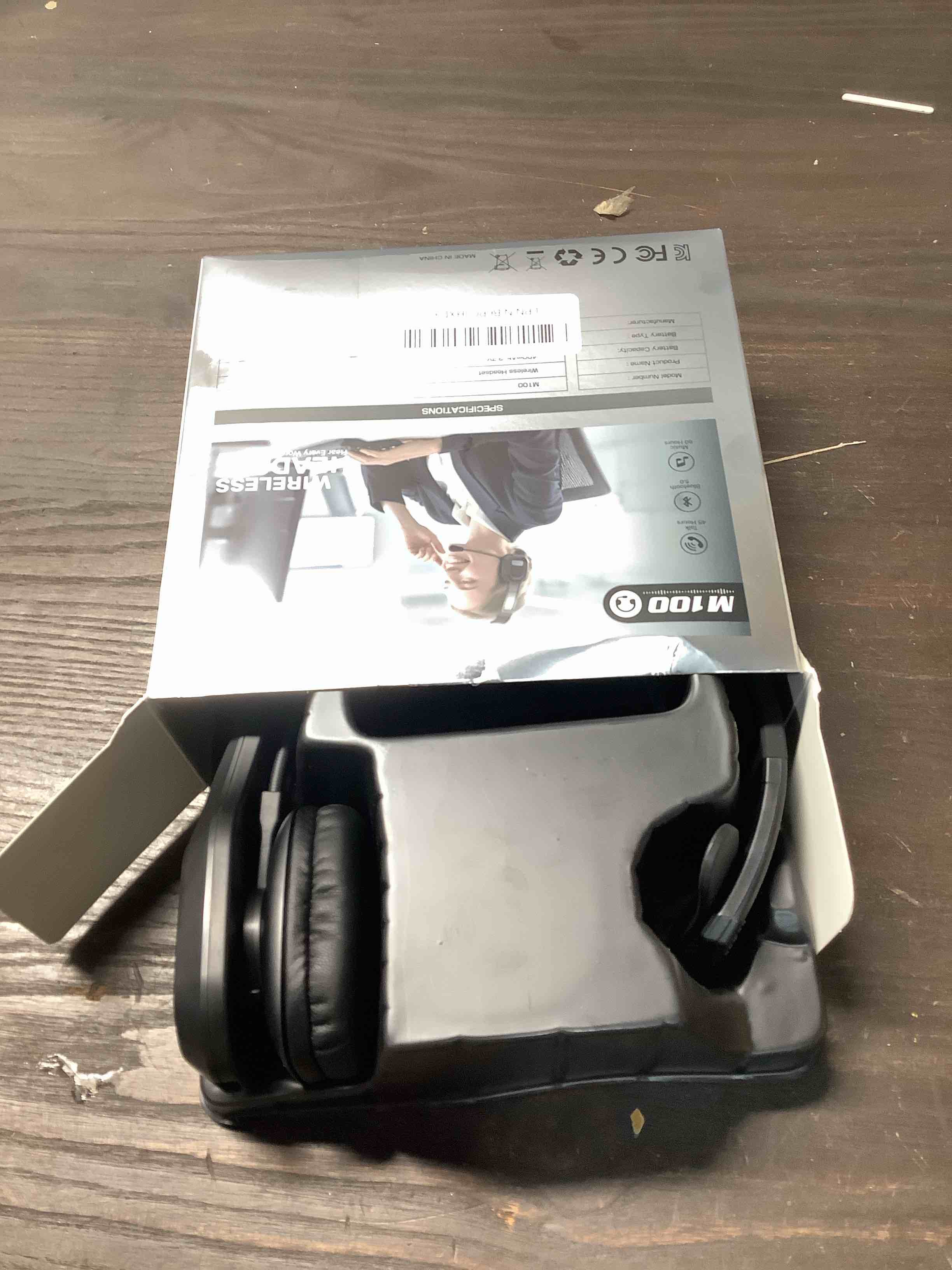 Condition photo showing Good Condition for Bluetooth Headset, 60Hrs Working Time with Noise Canceling, Trucker Wireless Headset with Mic & Mute, Voice Control, Bluetooth Headphones Multipoint for Truck Driver, Office, CallCenter, Phone/PC Black