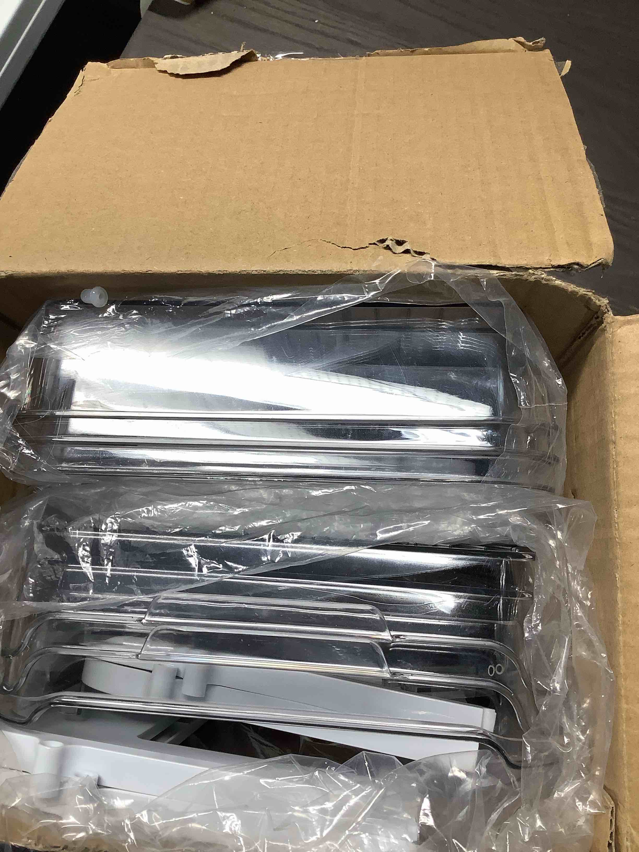 Condition photo showing Good Condition for Delamu 2-Tier Multi-Purpose Bathroom Under Sink Organizers and Storage, Stackable Kitchen Pantry Organization, Pull Out Medicine Cabinet Organizer with Movable Dividers, White, 2 Pack White 2 Pack