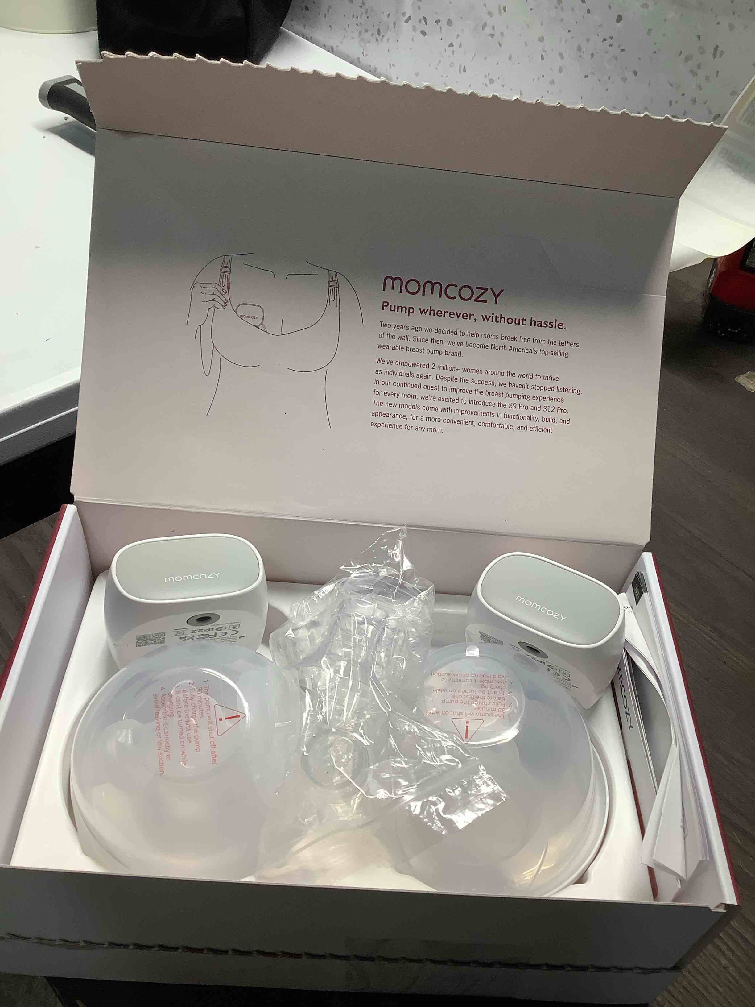 Condition photo showing Good Condition for Momcozy S9 Pro Upgraded Wearable Breast Pump, Hands-Free Design with Extended Battery Life & LED Display, Double Electric Portable Pump with 2 Modes & 9 Levels, 24mm, 2-Pack, Gray 24mm (2-Pack) N-gray