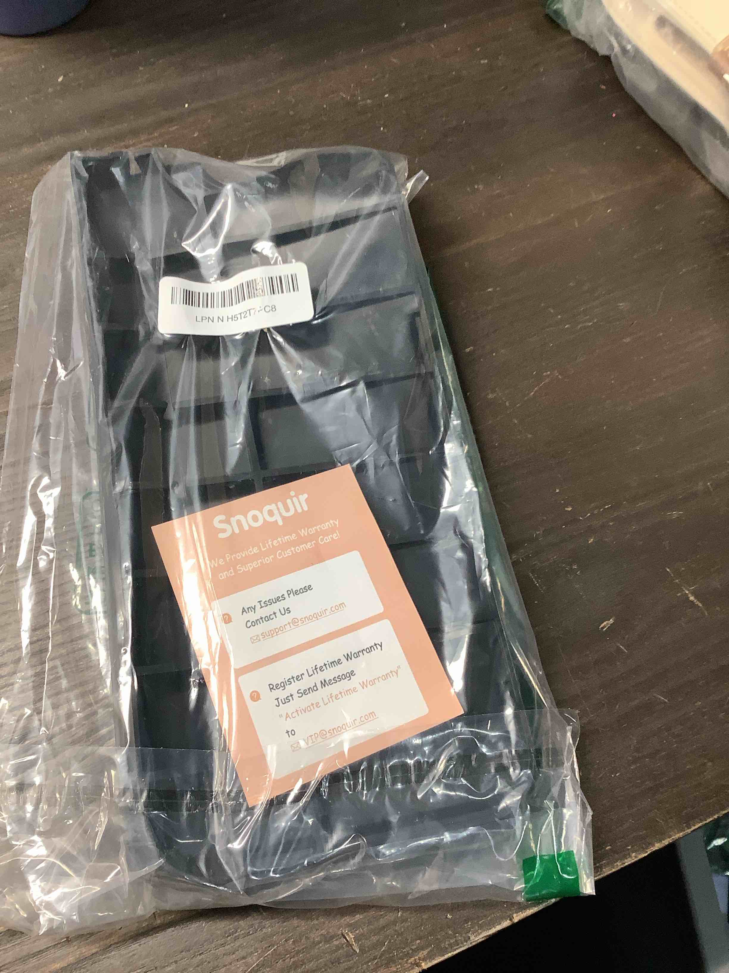 Condition photo showing Good Condition for 24'' Longer Faucet Mat for Kitchen Sink Splash Guard[7° Slope Fast Self-draining][Snap Lock Fit]Kitchen Sink Faucet Mat Splash Guard Kitchen Sink Area Water Splash Guard Behind Faucet Draining Mat Black 24" x 5.5"