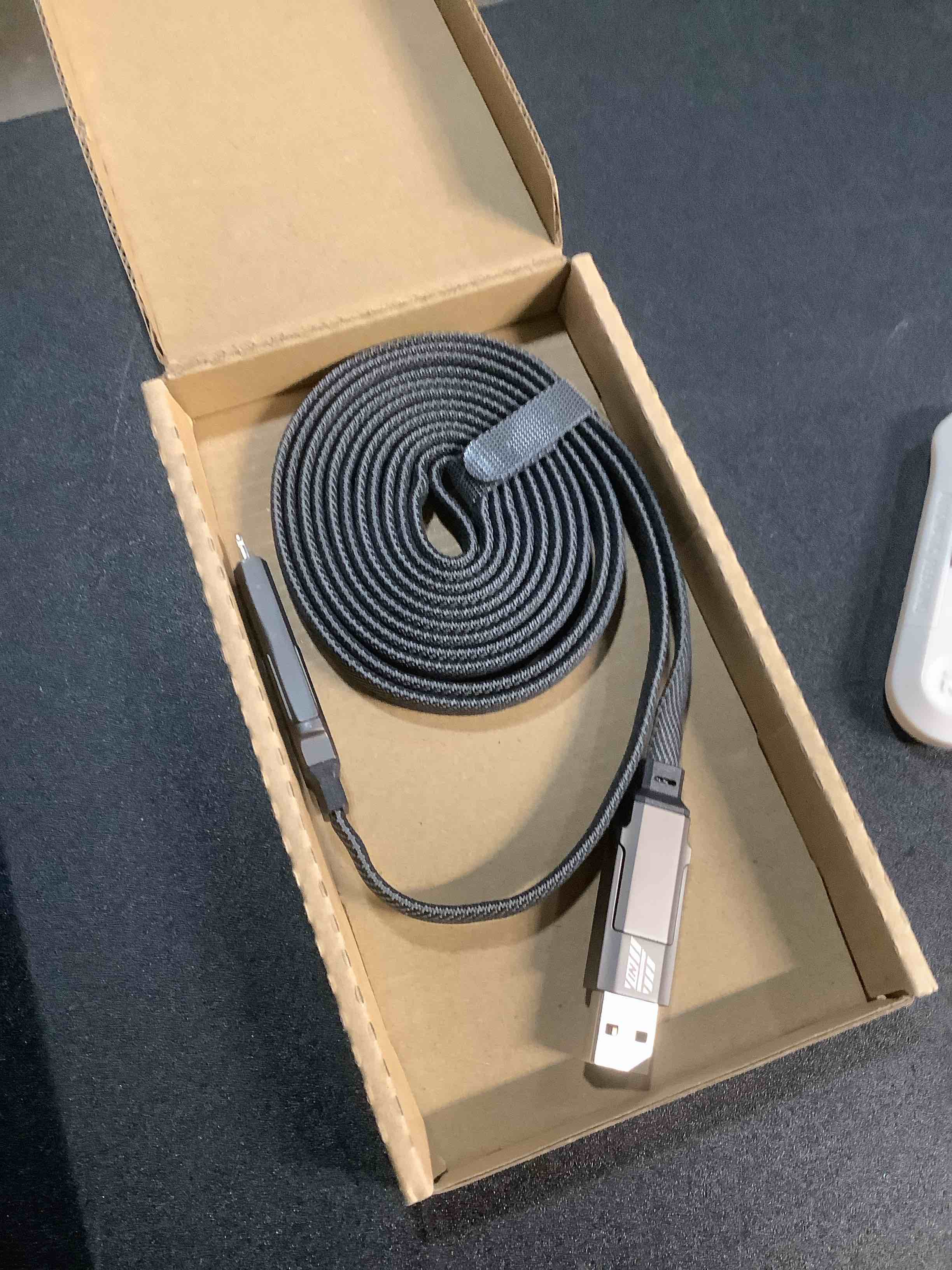 Condition photo showing Good Condition for 4-in-1 USB C Cable with Wattage Display, 65W 3A Flat Nylon Braided Multi Charge Cable with Data Sync,USB A/C to USB C/L Port Compatible with iPhone 16/15/MacBook/Tablet/Samsung S25 Phone & More, 6.6FT