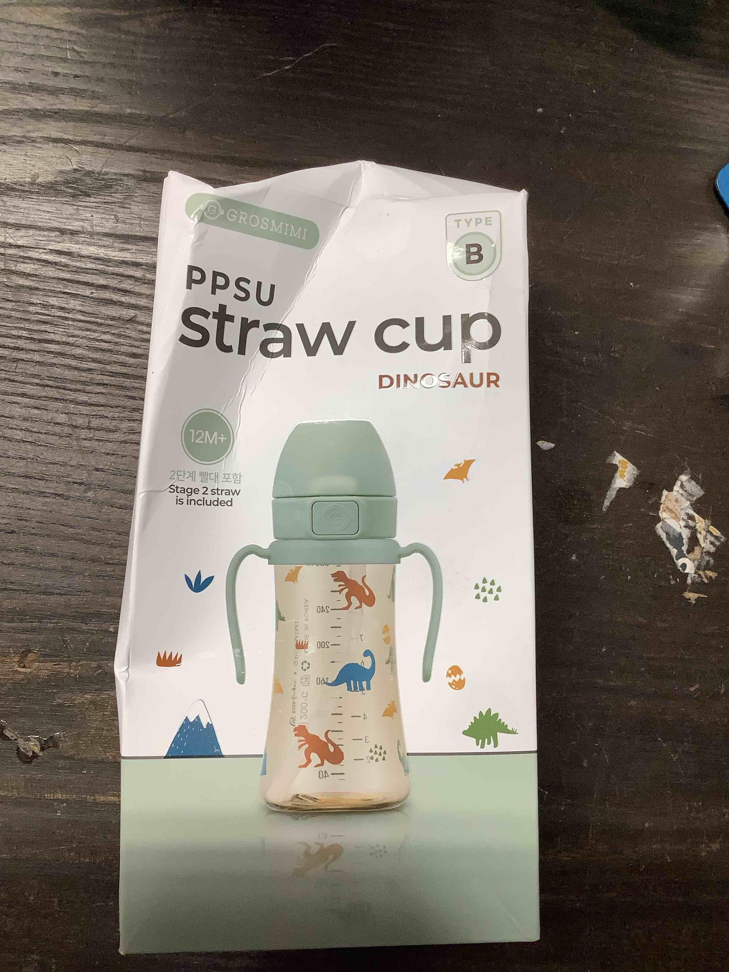 Condition photo showing Good Condition for GROSMIMI Flip Top Spill Proof Sippy Cup, PPSU, BPA Free, 10 oz, Stage 2 Straw for Toddlers (Dinosaur)