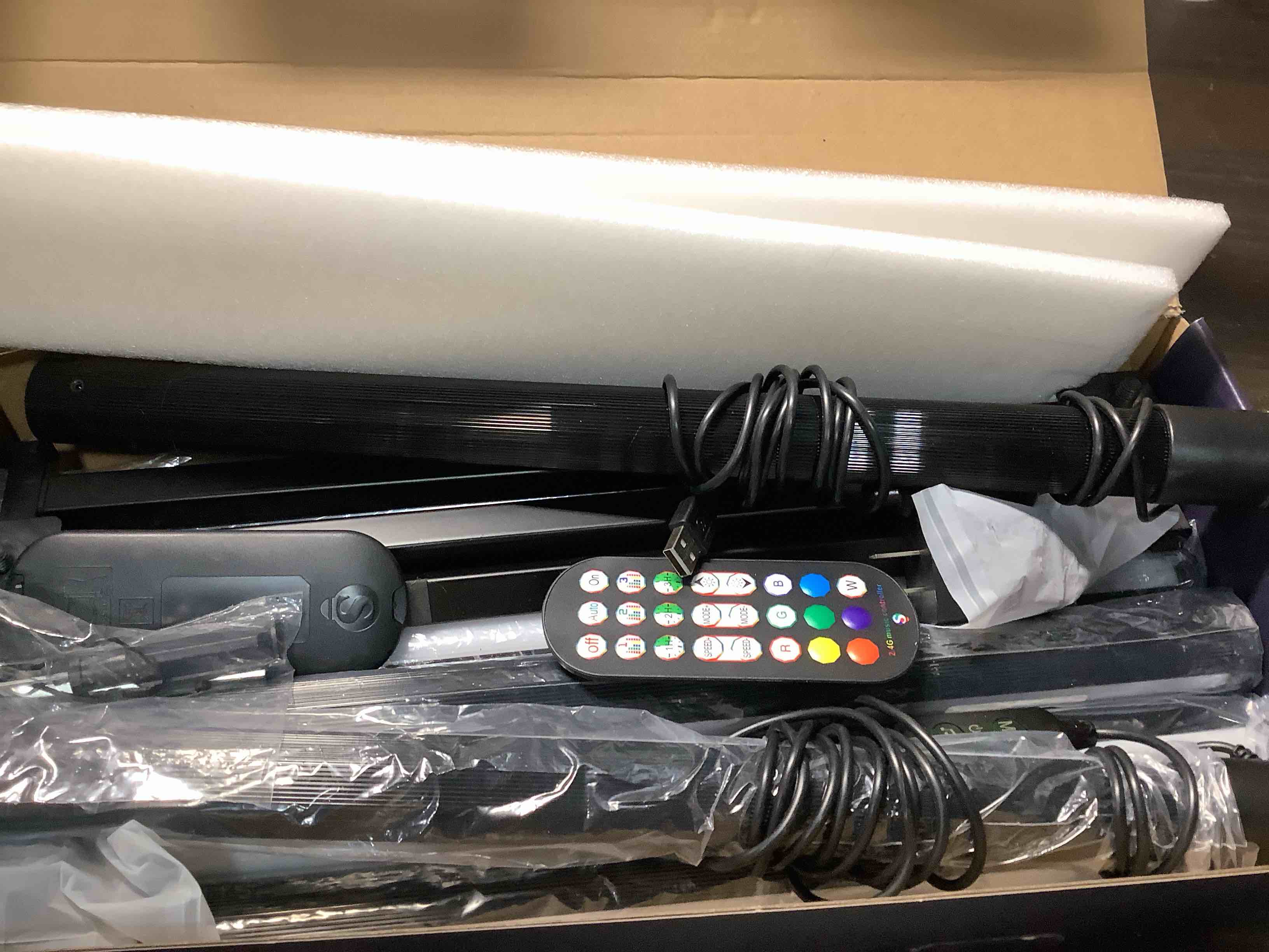 Condition photo showing Good Condition for 2PCS RGB Corner Floor Lamp, 64.5" RGB Color Changing Mood Light Bluetooth APP and Remote Control Music Sync LED 398 Dimmable Modes Modern Floor Lamp for Living Room, Light Timing