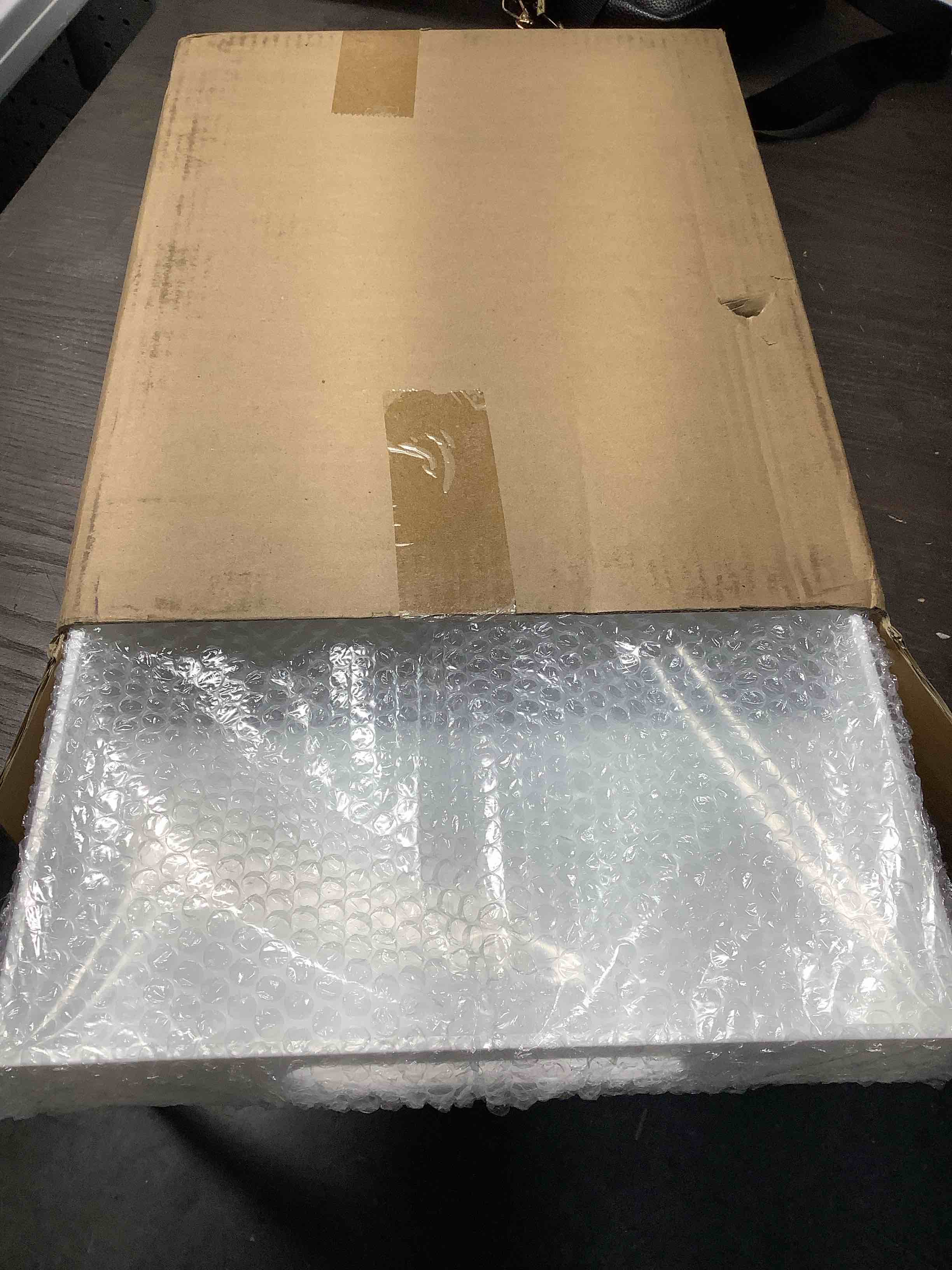 Condition photo showing Good Condition for Black Small Acrylic Serving Tray 16x12, Waterproof Modern Coffee Table Tray with Handles, Decorative Rectangle Acrylic Organizers for Living Room, Bar Cart, Bathroom Decor & Vanity Desk Decor 16" x 12" x 2" Black