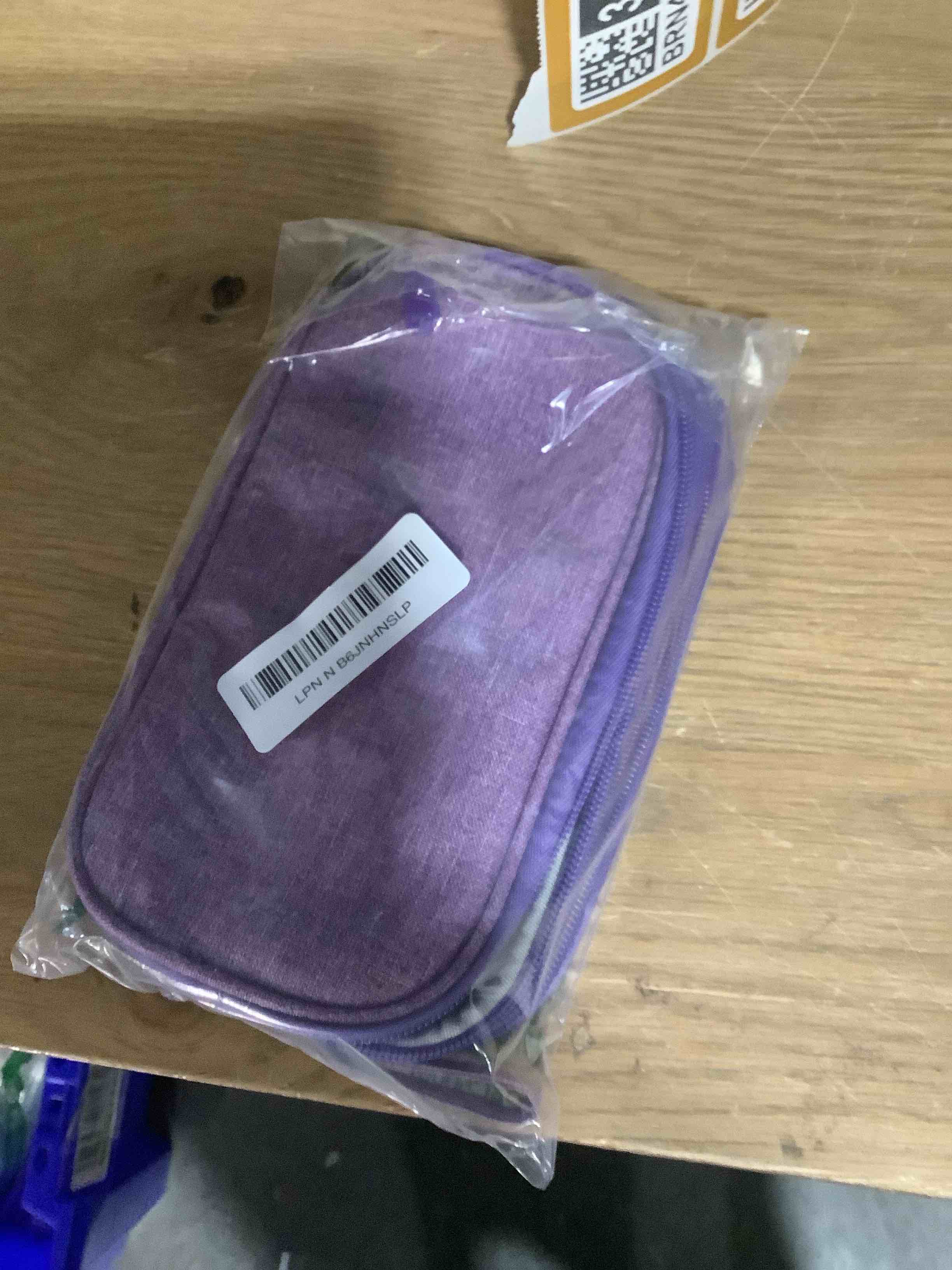 Condition photo showing New/Like New for FYY Travel Cable Organizer Pouch Electronic Accessories Carry Case Portable Waterproof Double Layers All-in-One Storage Bag for Cord, Charger, Phone, Earphone Dark Purple Small Dark Purple