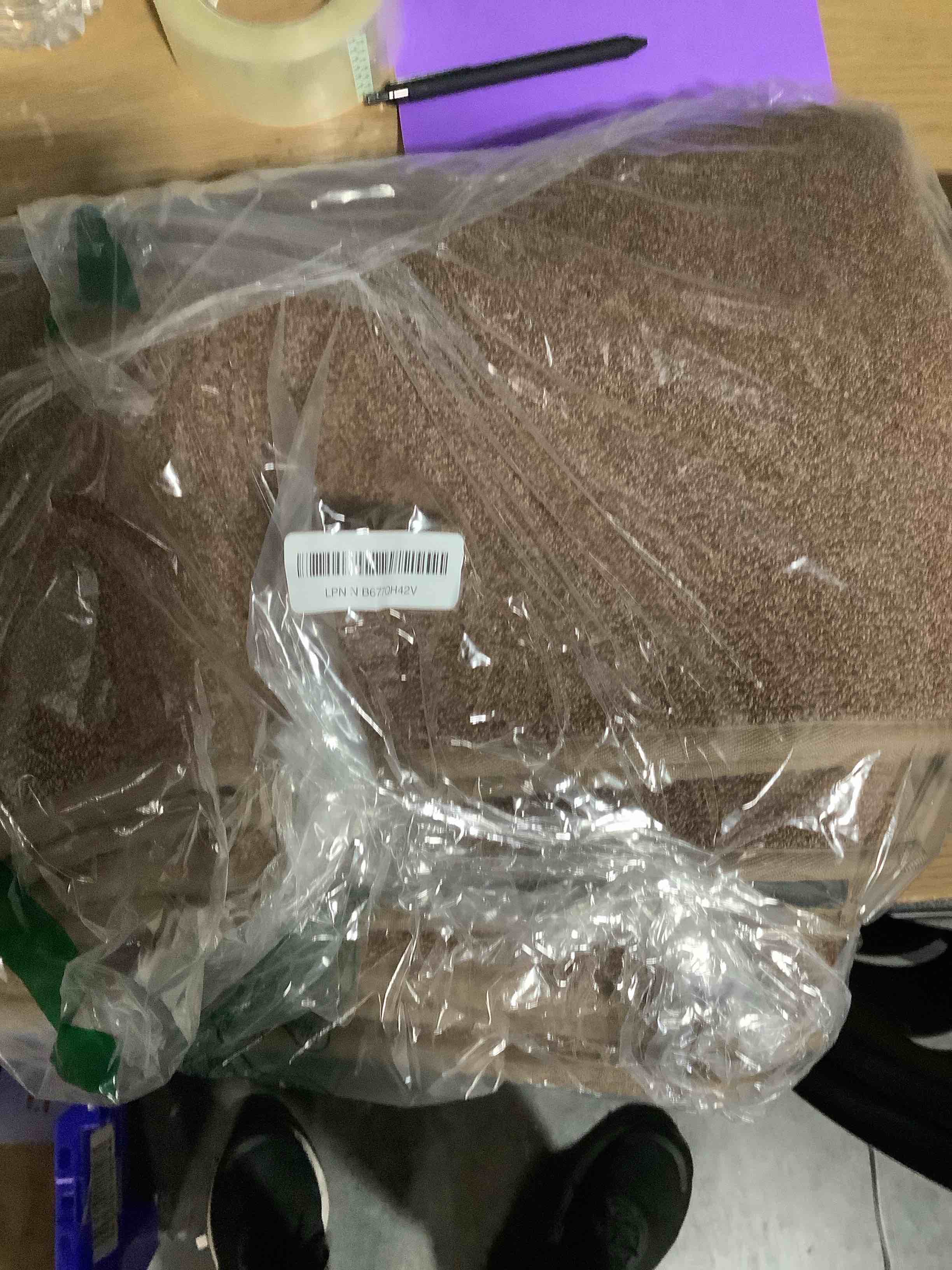 Condition photo showing New/Like New for Runner Rug with Non Slip Rubber Backing, Washable Soft Floor Carpet for Kitchen, Hallway, Entryway Indoor, Bedroom, Laundry, Low Pile Area Rugs, Solid color with Pointillism style, 2*10 ft BROWN Brown 10' x 2' (Runner)