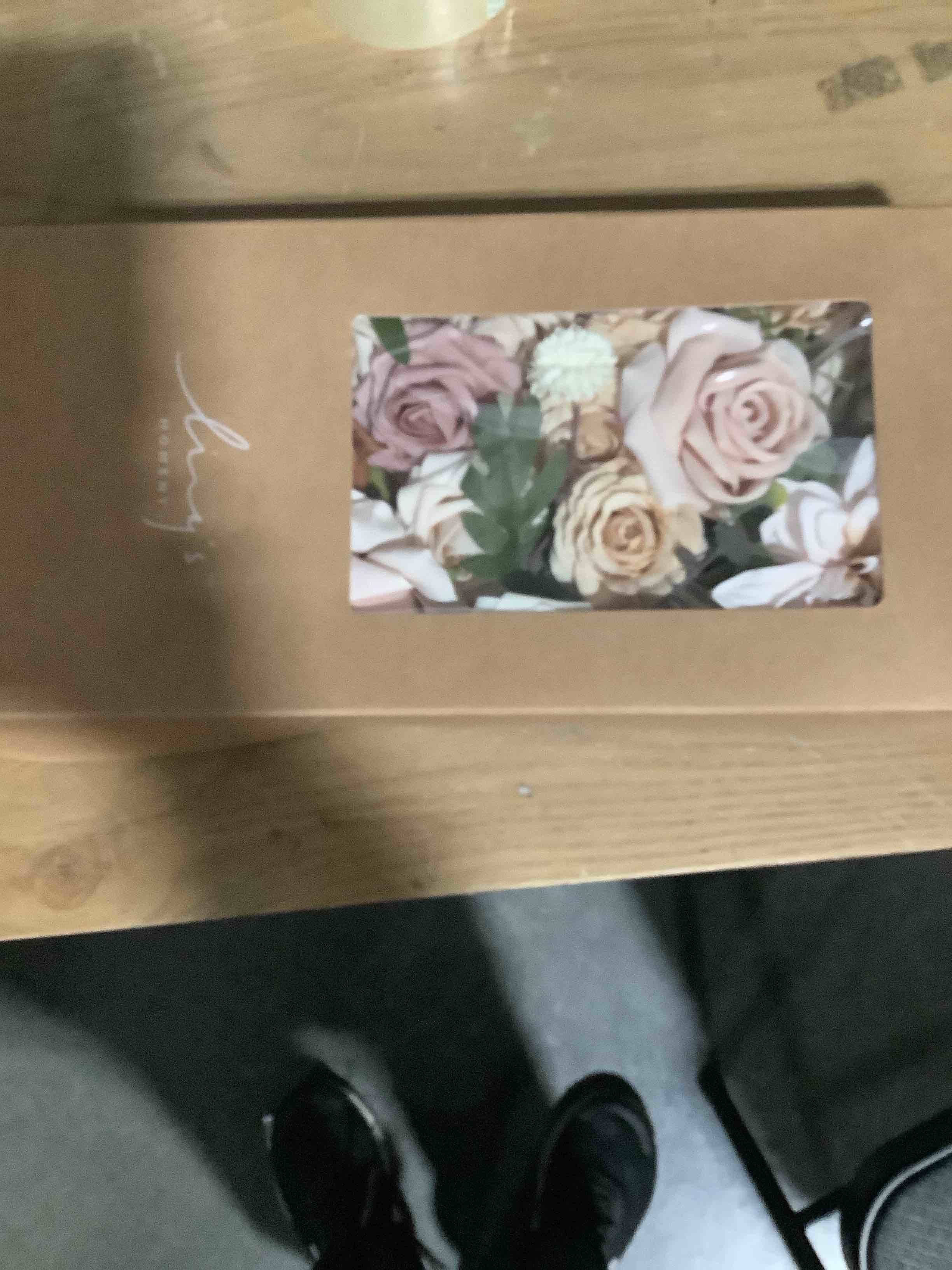 Condition photo showing New/Like New for Ling's moment Fake Flowers Box, Faux Artificial Greenery Stems Foam Roses Silk Dahlia Pampas Grass Fabic Flower for Centerpieces Bouquet Wedding Vase Floral Decorations, Beige & Sepia, Deluxe Combo Beg-beige & Sepia Deluxe
