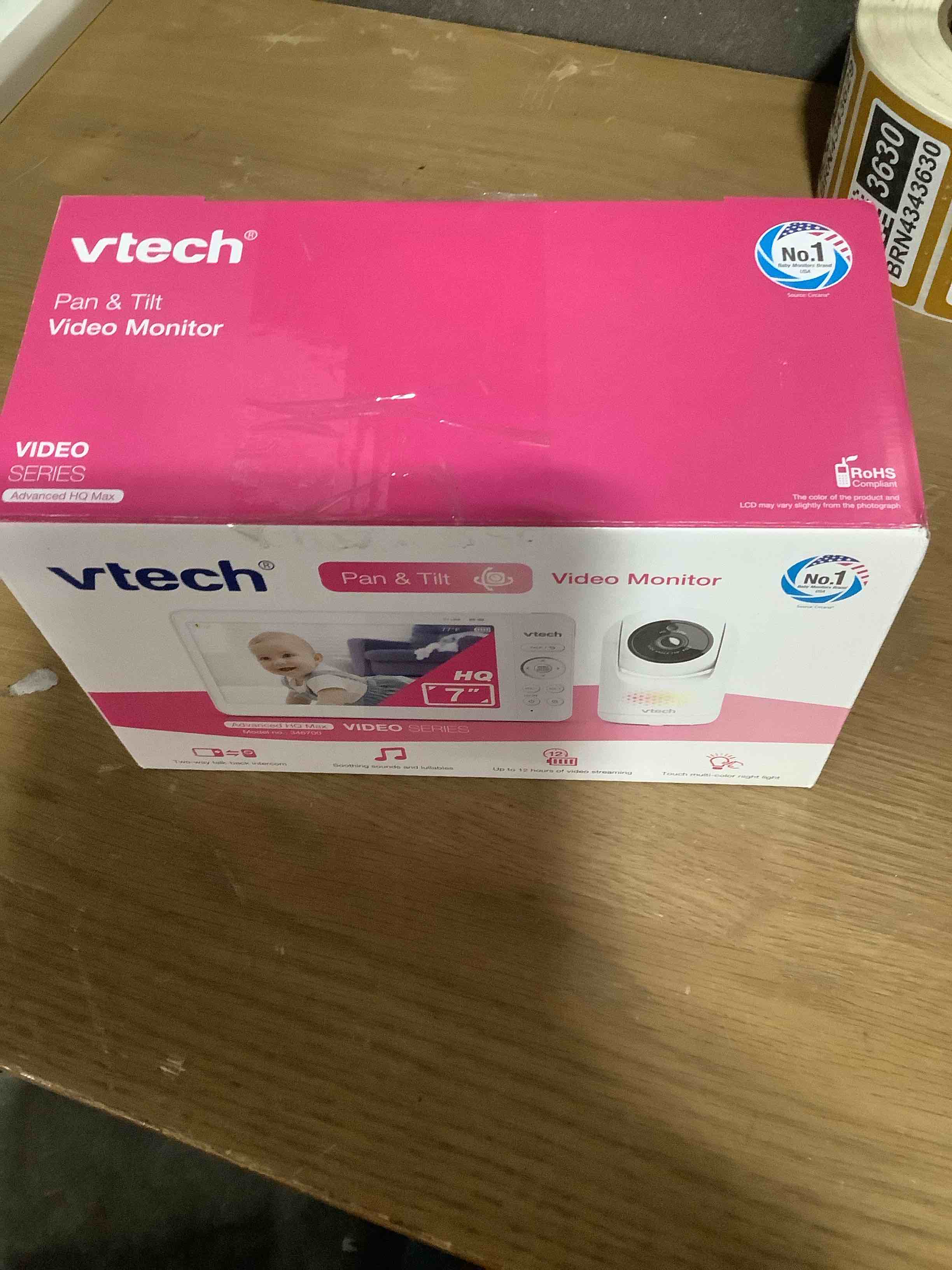 Condition photo showing New/Like New for VTech 7" Baby Monitor with IPS Screen, Pan Tilt Zoom Camera, No WiFi Video Baby Monitor with Camera and Audio, Multi-Color Night Light, 2-Way Talk, Lullabies, Advanced HQ Max 7" HQ 1 Cam