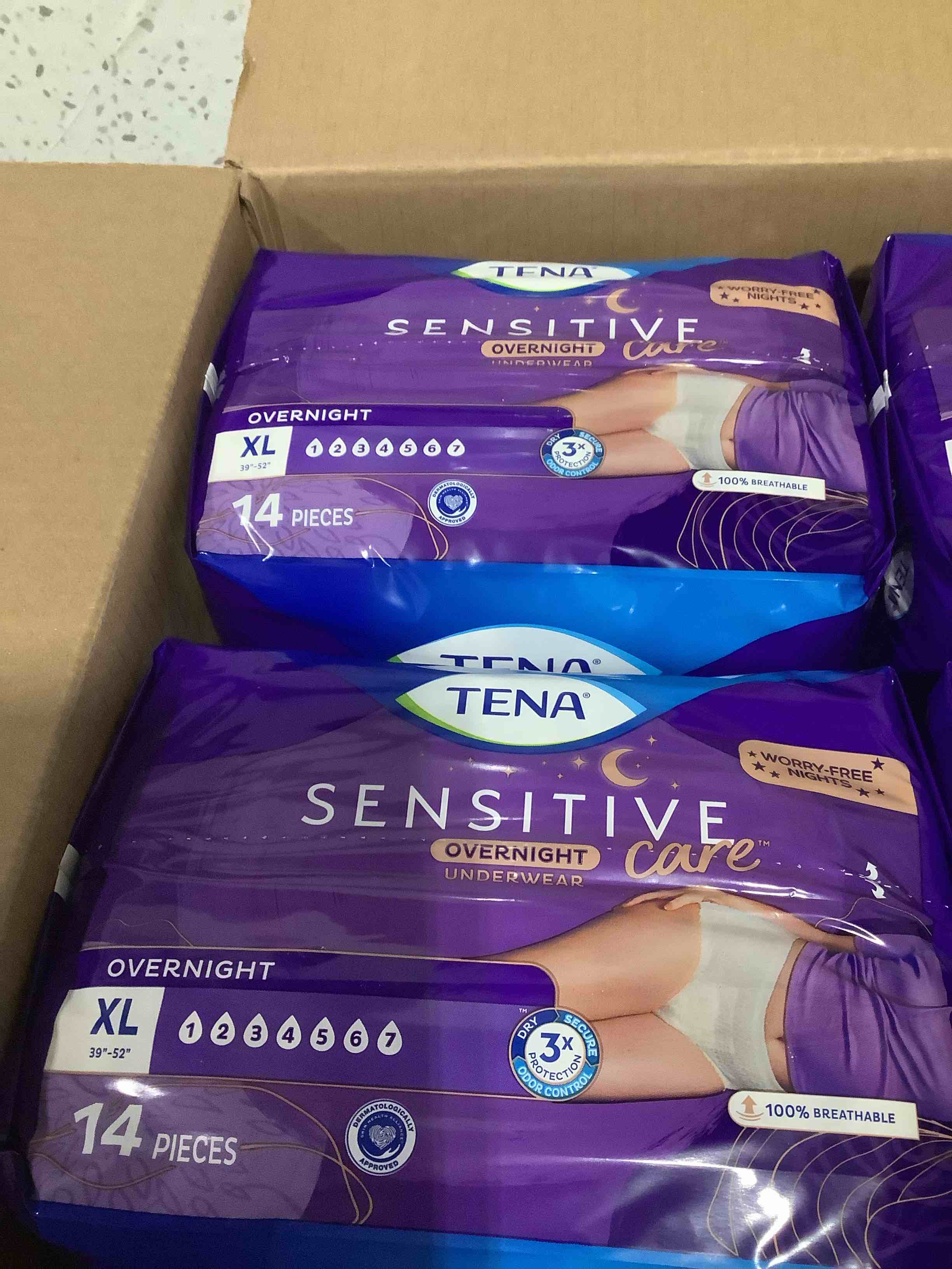 Condition photo showing New/Like New for tena sensitive care incontinence underwear for women - overnight absorbency - xl -28ct