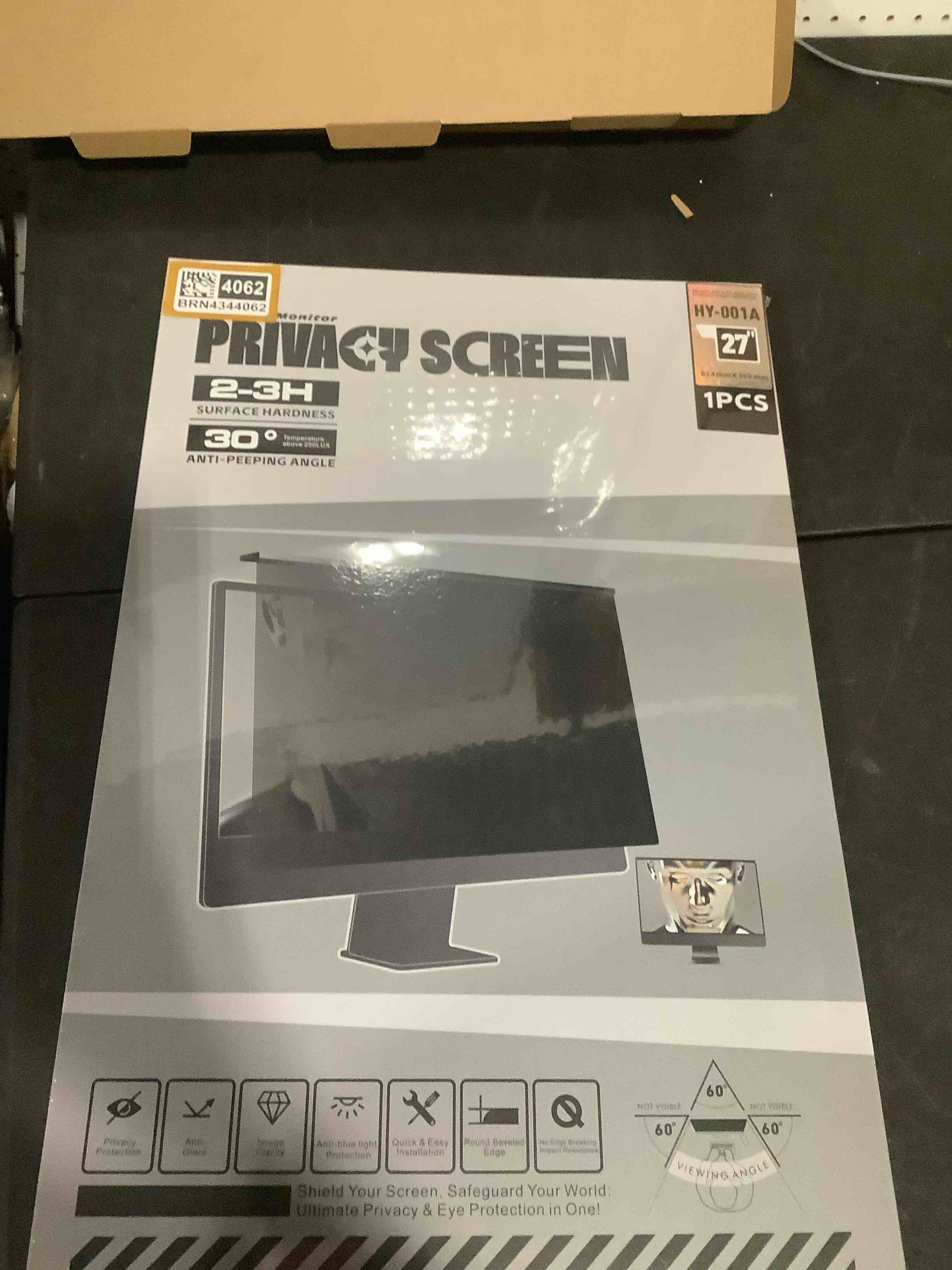 Condition photo showing New/Like New for magnetic 27 inch computer privacy screen for 16:9 widescreen monitor, removable hanging anti-blue light computer screen privacy panel, anti-uv magnetic attachment monitor privacy screen
