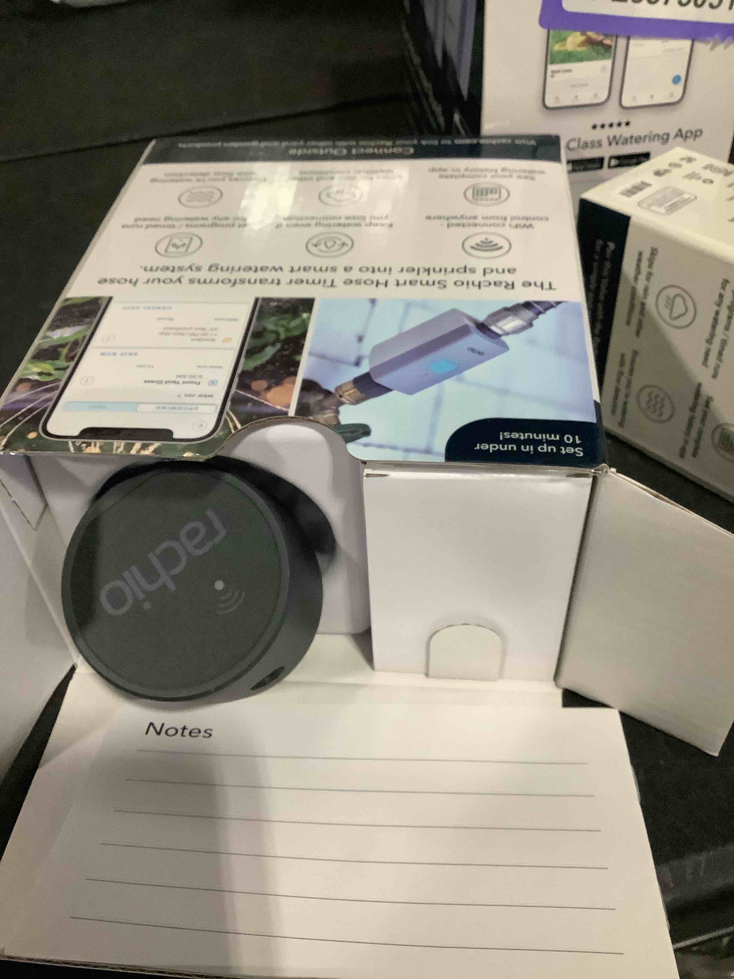 Condition photo showing Good Condition for rachio smart hose timer (2 valves + 1 wifi hub) – app-controlled outdoor faucet timer, quick install & scheduling, expandable system smart hose timer (valve only)