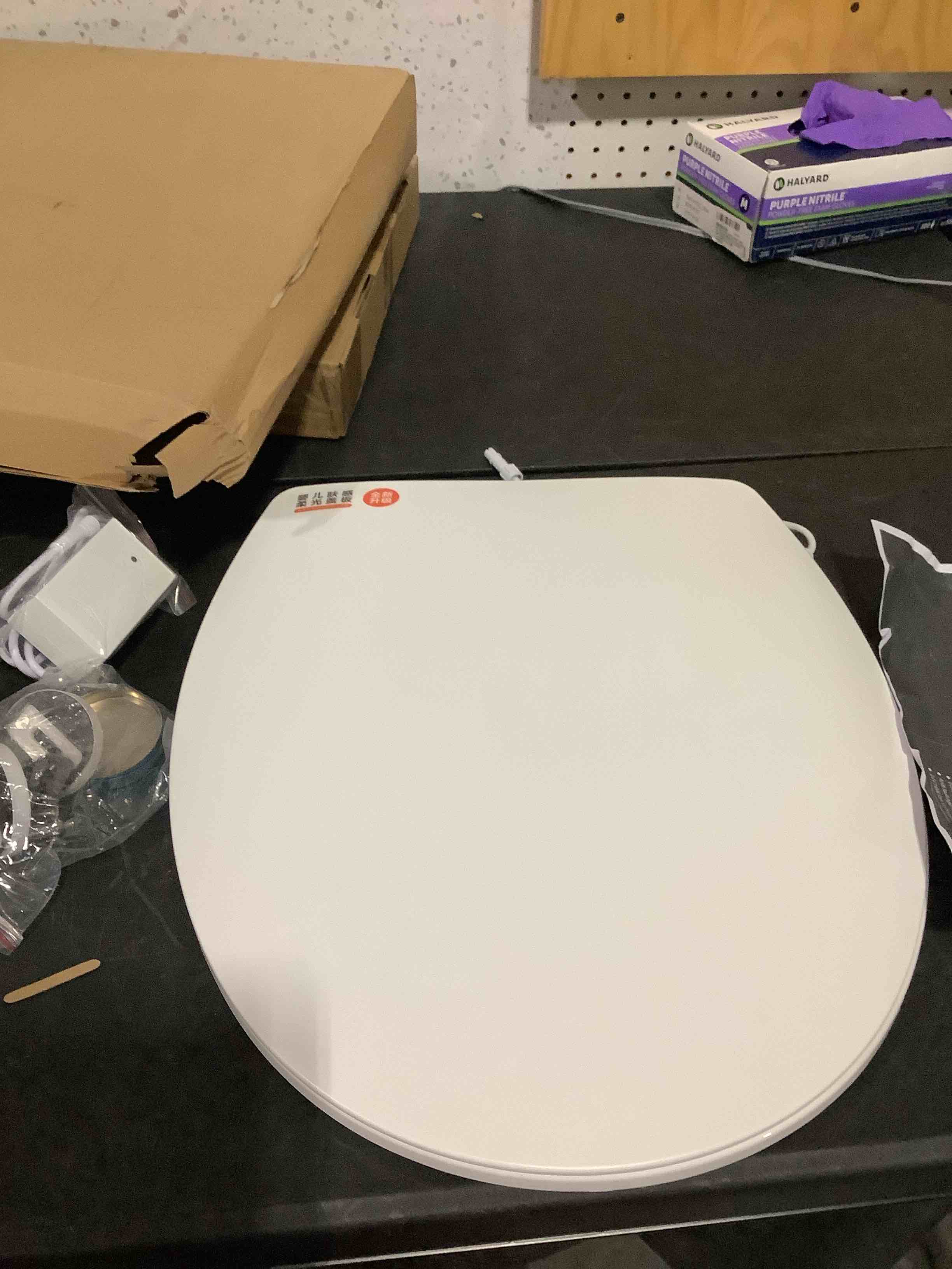 Condition photo showing Good Condition for (heated toilet seat with plug-in and seat soft close,new technology for skin feel surface, easy installationelongated)