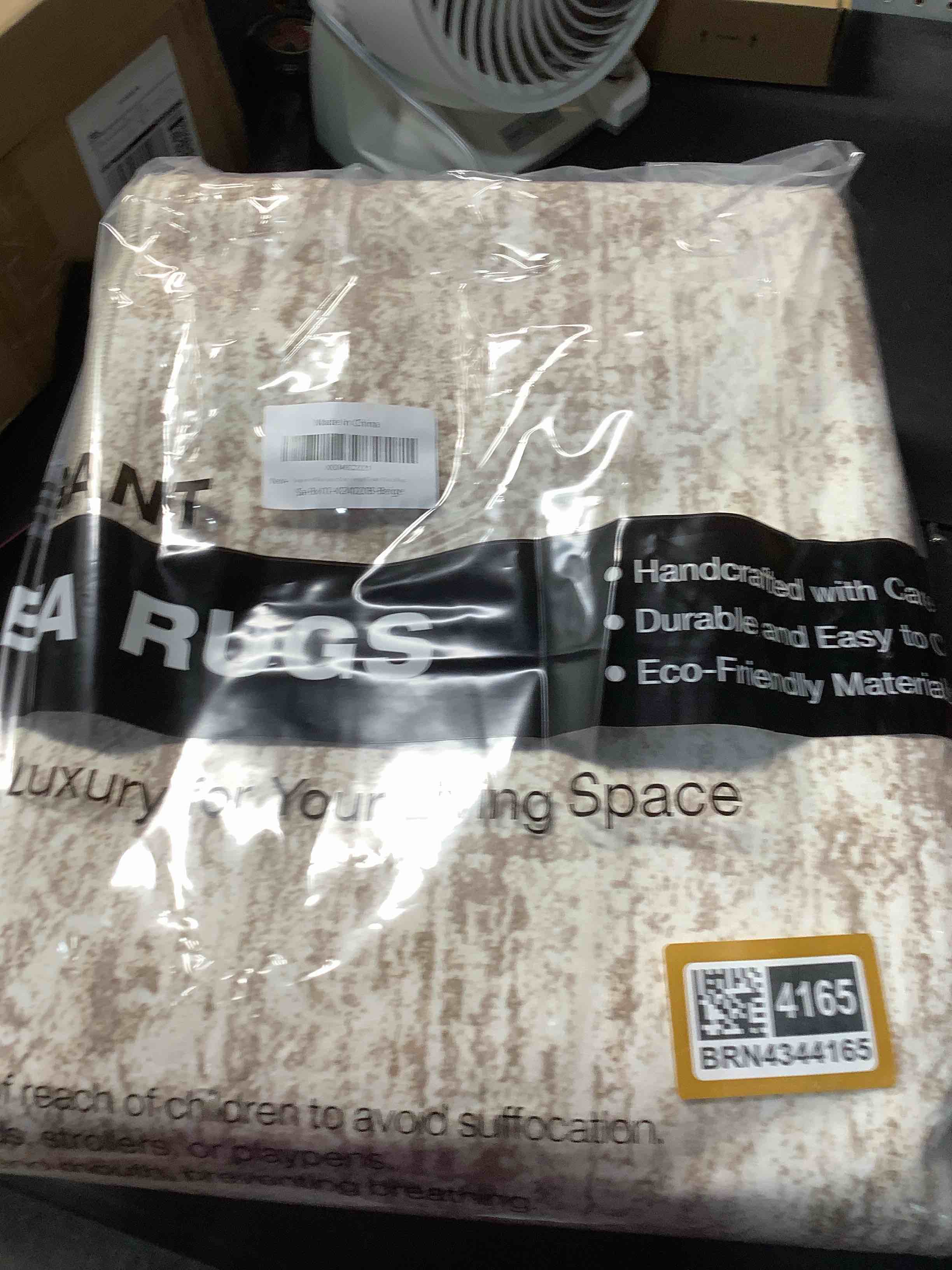 Condition photo showing New/Like New for washable area rug 8x10, large soft rugs for living room vintage beige carpet 8x10 area rugs for bedroom dining room non-slip stain resistant under table rug beige 8' x 10' (rectangular)