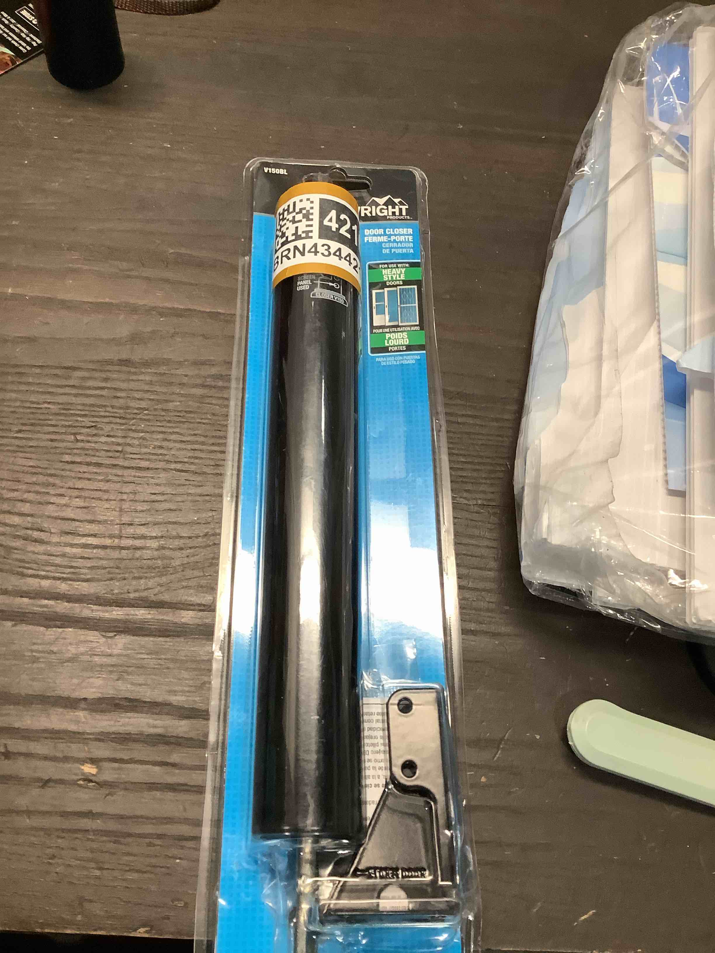 Condition photo showing New/Like New for hampton products international v150bl black heavy-duty pneumatic door closer