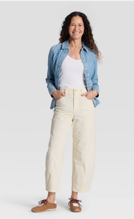women's universal thread size 10r high-rise corduroy barrel jeans