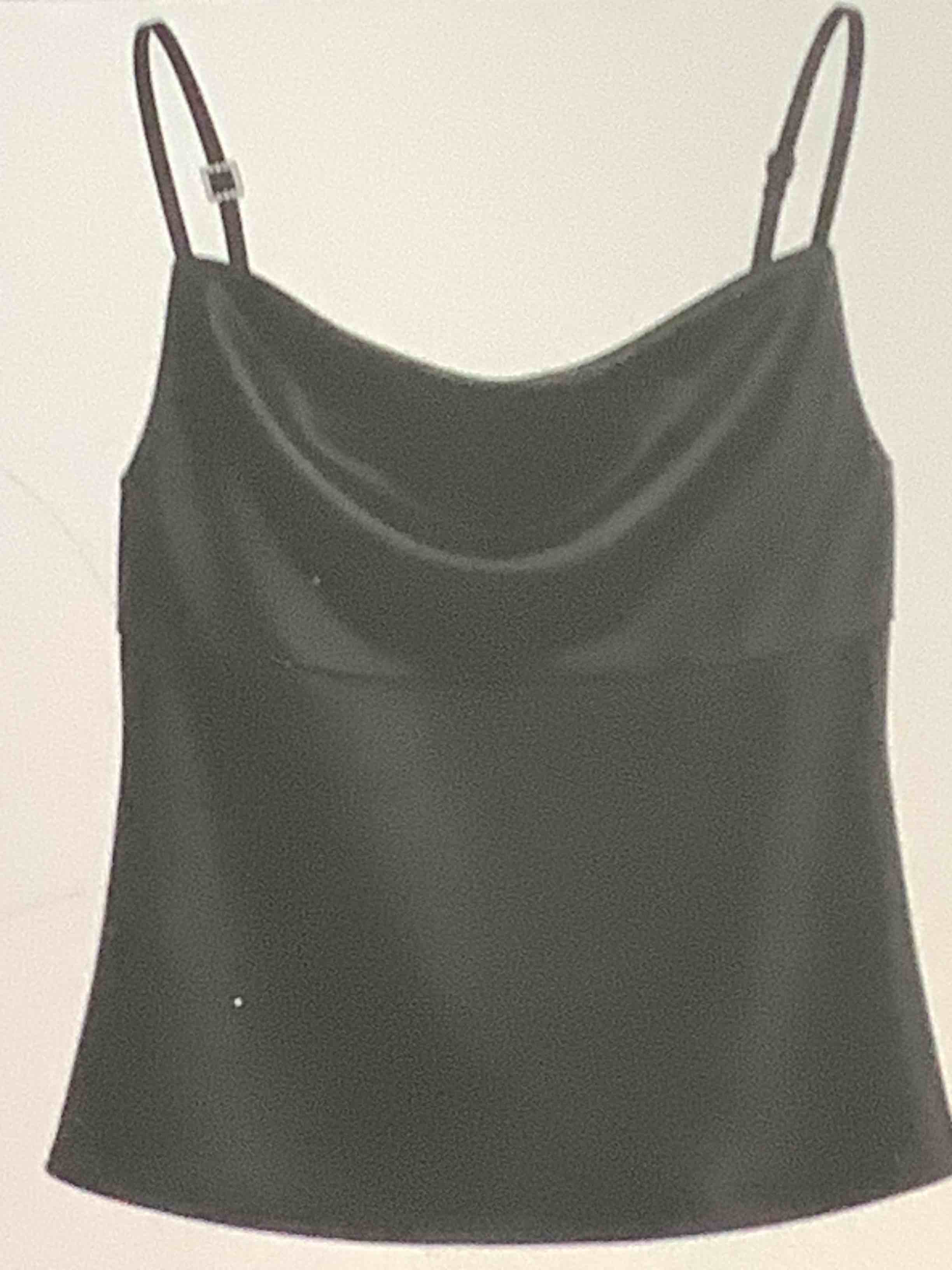 wild fable women’s black satin cow neck, Cami tank top rhinestone strap accent size S