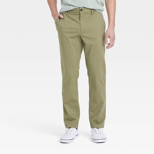 men’s comfort wear slim fit chino pants goodfellow and company olive 34 x 30