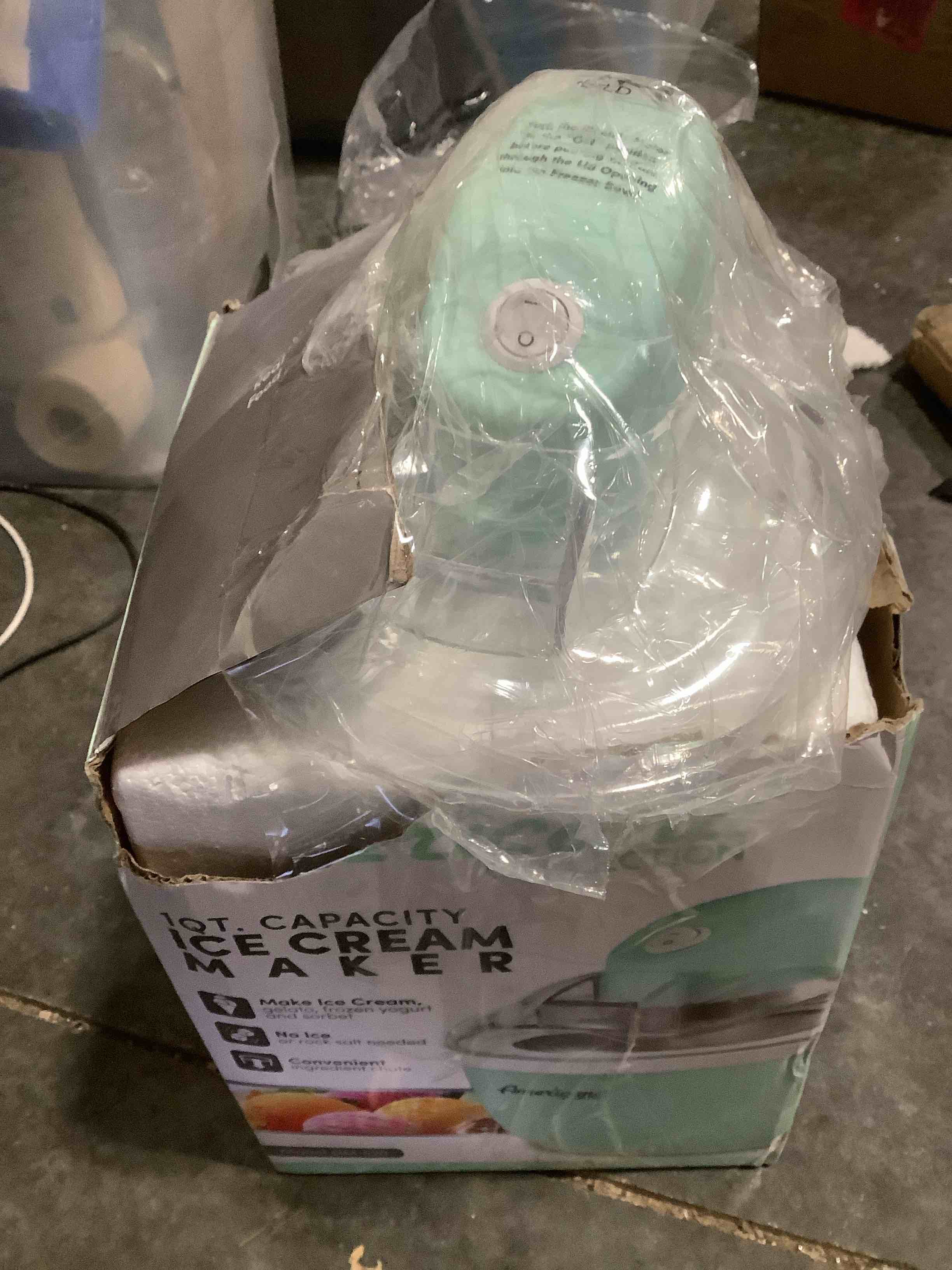 Condition photo showing Good Condition for Elite Gourmet Americana Collection Elite EIM520M 1 Quart Automatic Easy Homemade Electric Ice Cream Maker, Frozen Yogurt, Sorbet, Gelato Treat, with Recipes, Mint