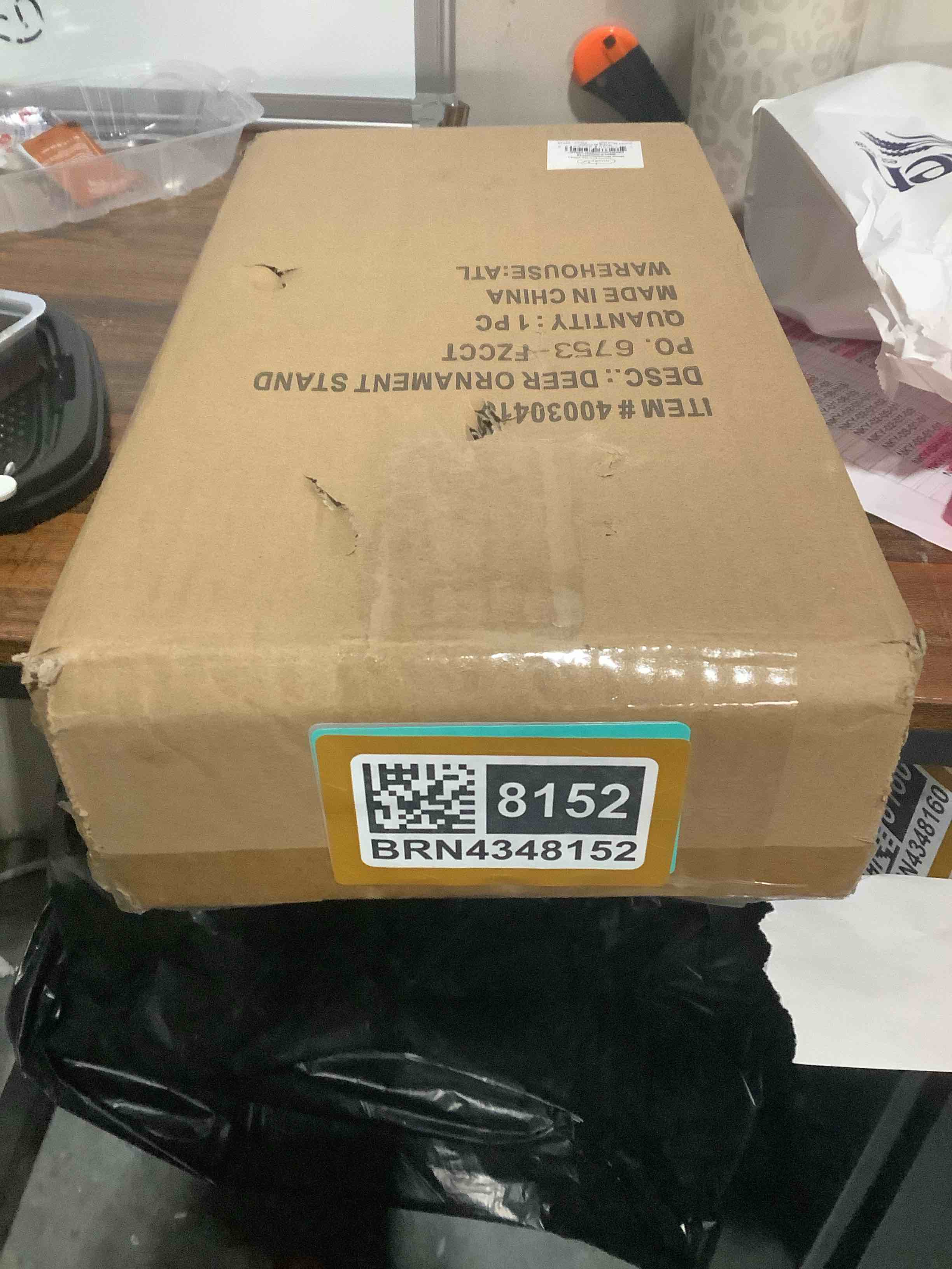 Condition photo showing As Is for Mud Pie Deer Ornament Stand; 11" x 4 3/4"