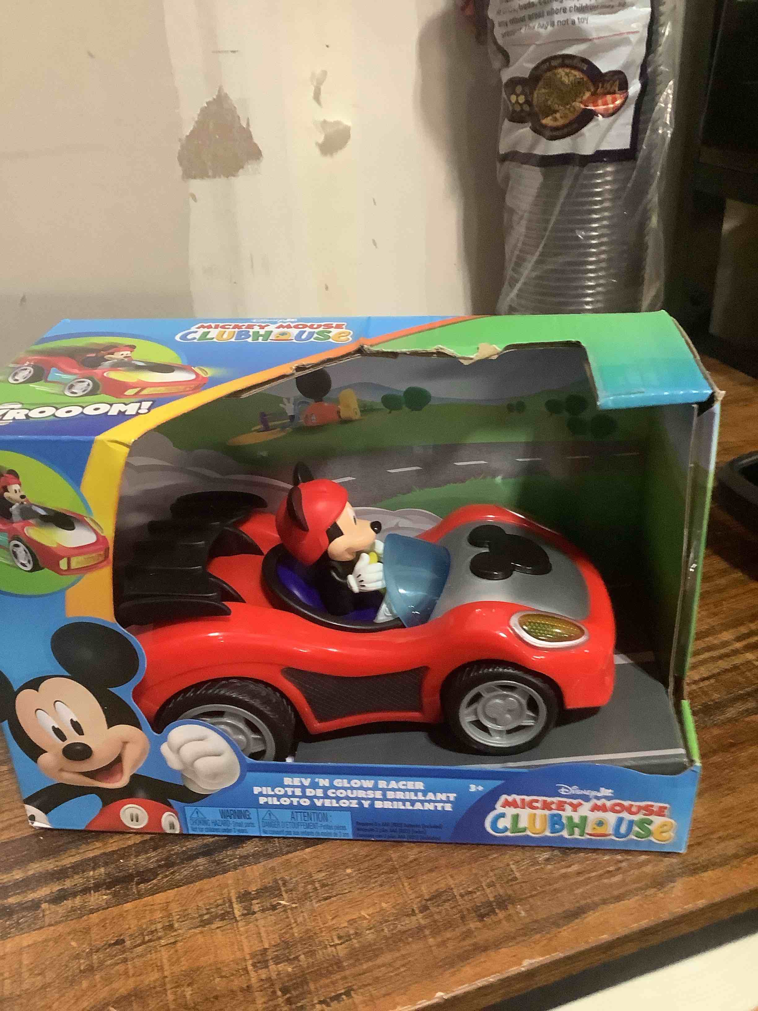 Condition photo showing New/Like New for Mickey Mouse Rev 'n Go Vehicles with Lights and Sounds, Mickey's Car, Mickey Mouse Phrases, Kids Toys for Ages 3 Up by Just Play