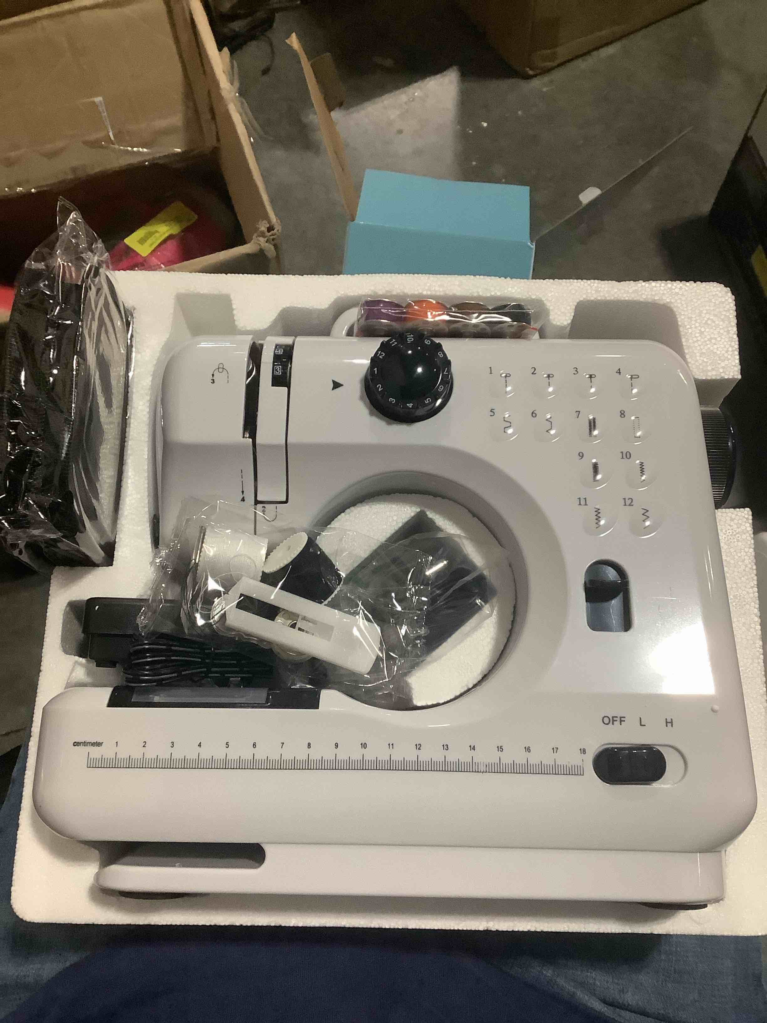 Condition photo showing New/Like New for Beginner Sewing Machine, 12 Built-in Stitches with Foot Pedal, 2-Speed Control, Portable Mini Sewing Machine for Home Travel Use & Sewing Enthusiasts (black)