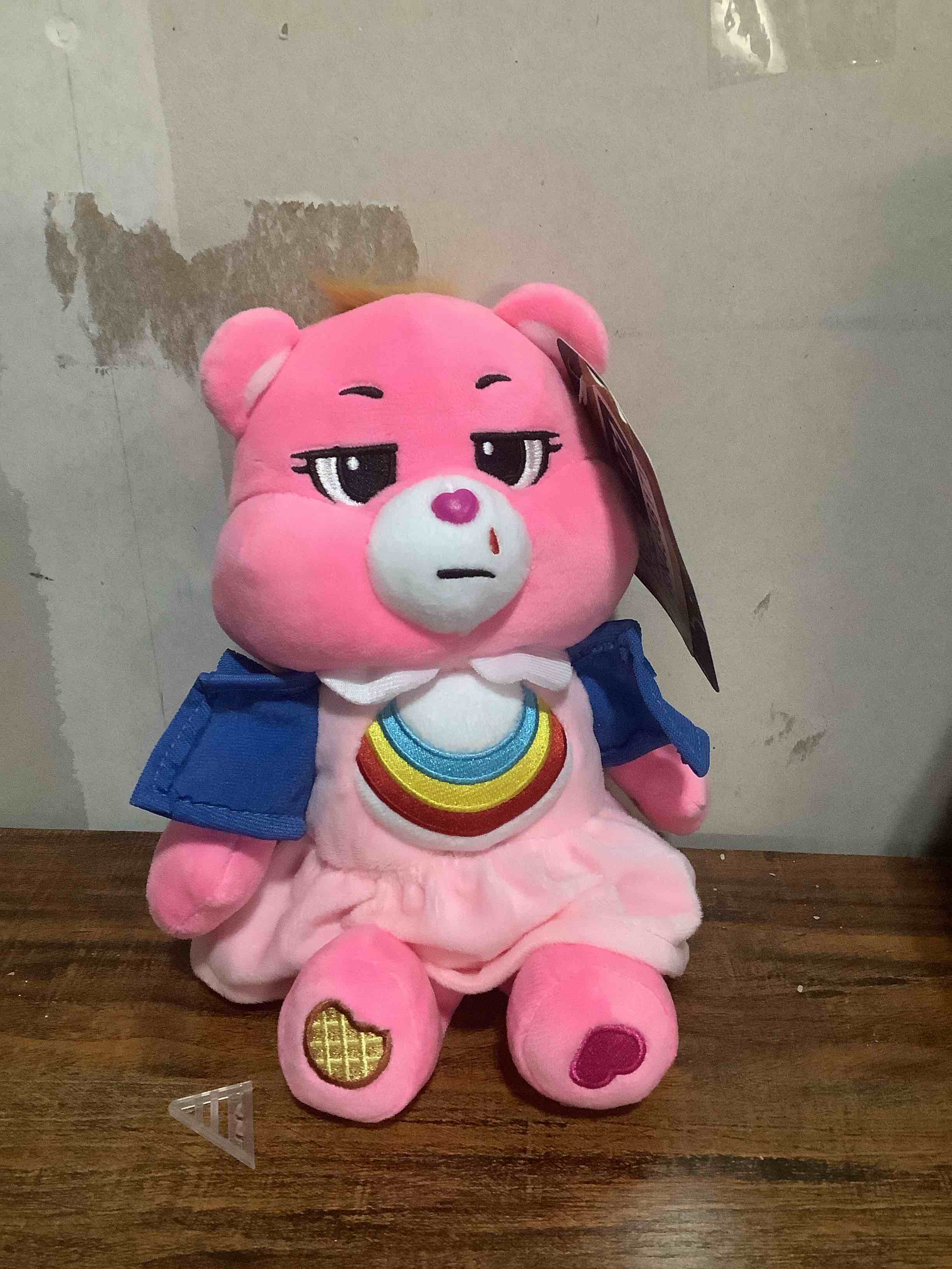 Condition photo showing New/Like New for Care Bears x Stranger Things Fun Size Plush - Cheer Bear as Eleven, 9 Inch Plush - Soft, Huggable Plushie, Stuffed Animal for Girls and Boys, Ages 4+