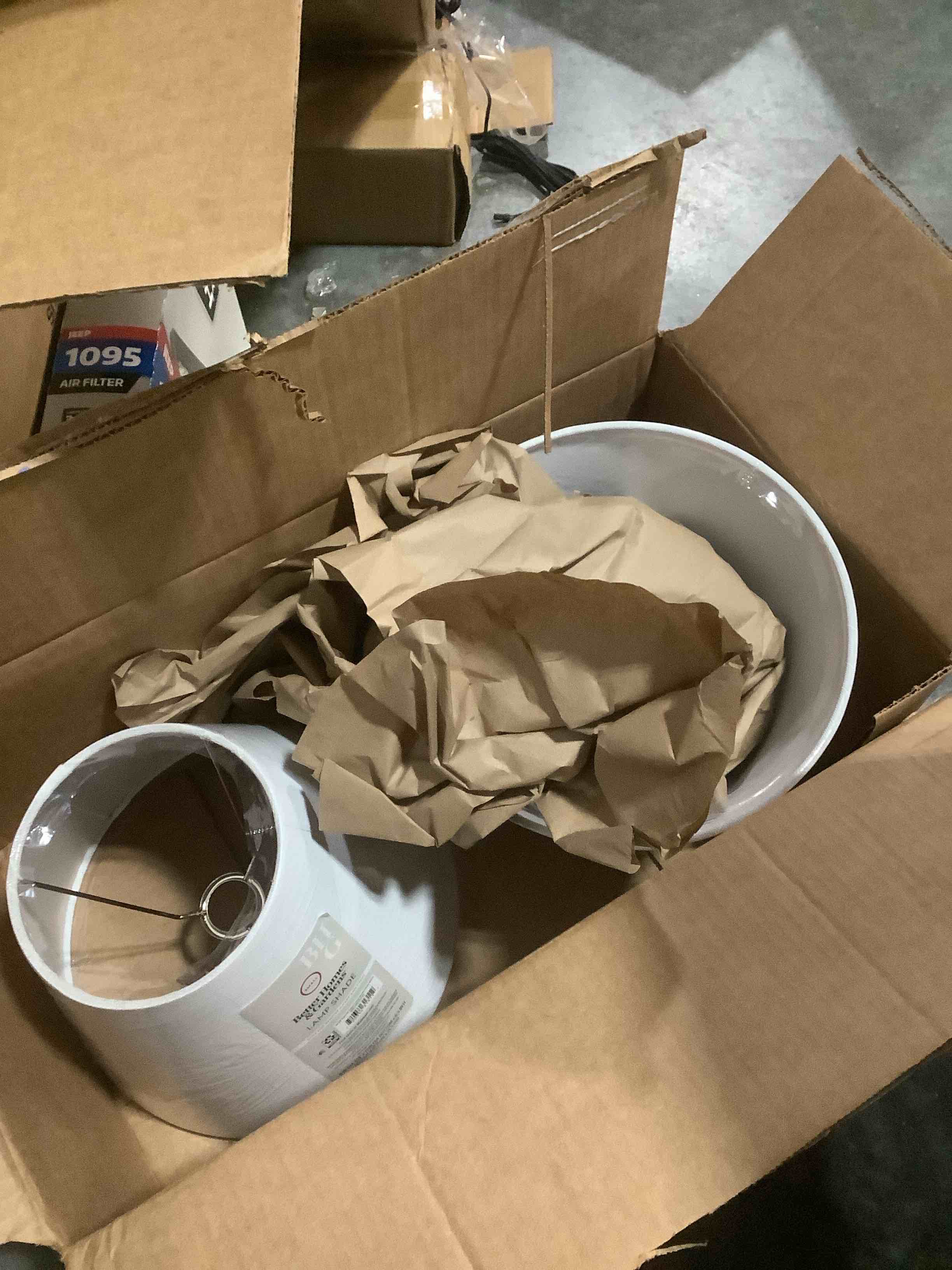 Condition photo showing Good Condition for 2 PACK Better Homes & Gardens White Textured Fabric Empire Lamp Shade