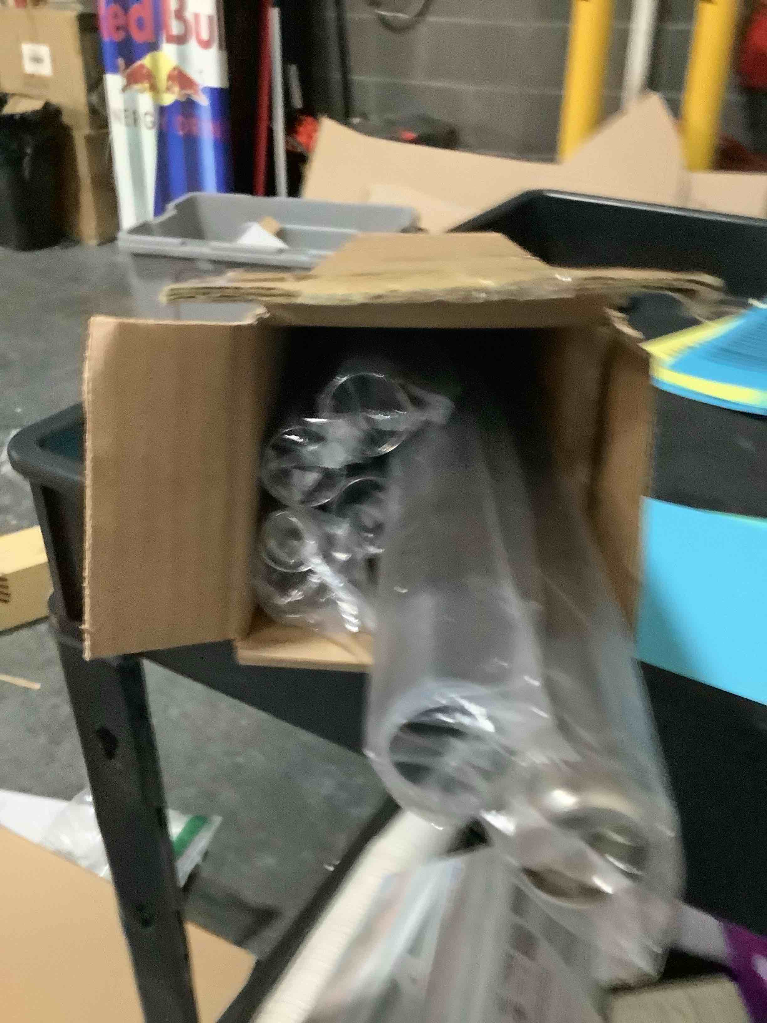 Condition photo showing As Is for Brushed Nickel Curtain Rods for Windows 16 to 86 Inch, 1 Inch Diameter Blackout Curtain Rod with Aluminum Cylinder Finials and Full Surround Brackets, Drapery Rod for Wall and Ceiling Mount 16-86" Brushed Nickel