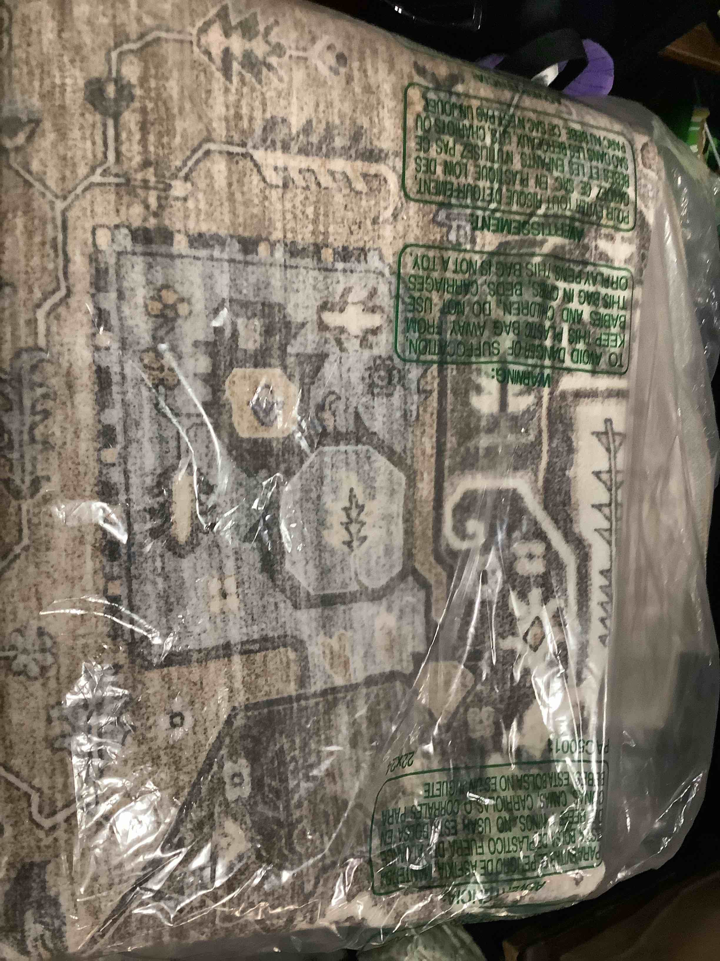 Condition photo showing Good Condition for RUUGME Washable Round Rug 5ft: Living Room Circle Rugs with Non Slip Rubber Backing Stain Resistant Indoor Carpet for Bedroom Ultra Thin Soft Floor Decor Mat 5ft Beige 5' (Round) Beige