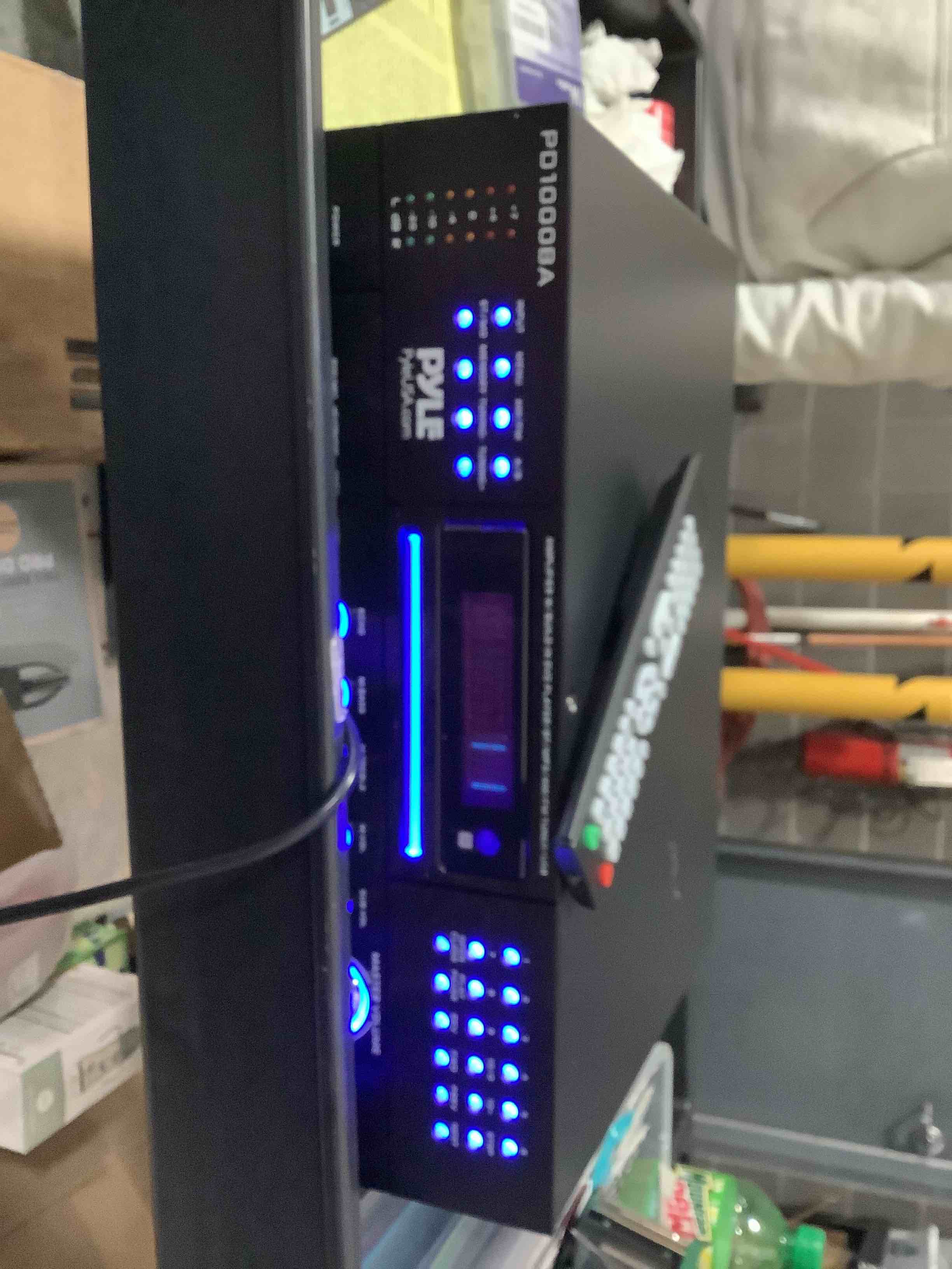 Condition photo showing New/Like New for Pyle 4-Channel 1000W Power Amplifier with Bluetooth - Wireless Stereo Home Audio Receiver w/ Front Loading CD DVD Player, FM Radio, USB-A, Headphone, 2 Microphone w/ Echo, LED, Rack Mount - PD1000BA