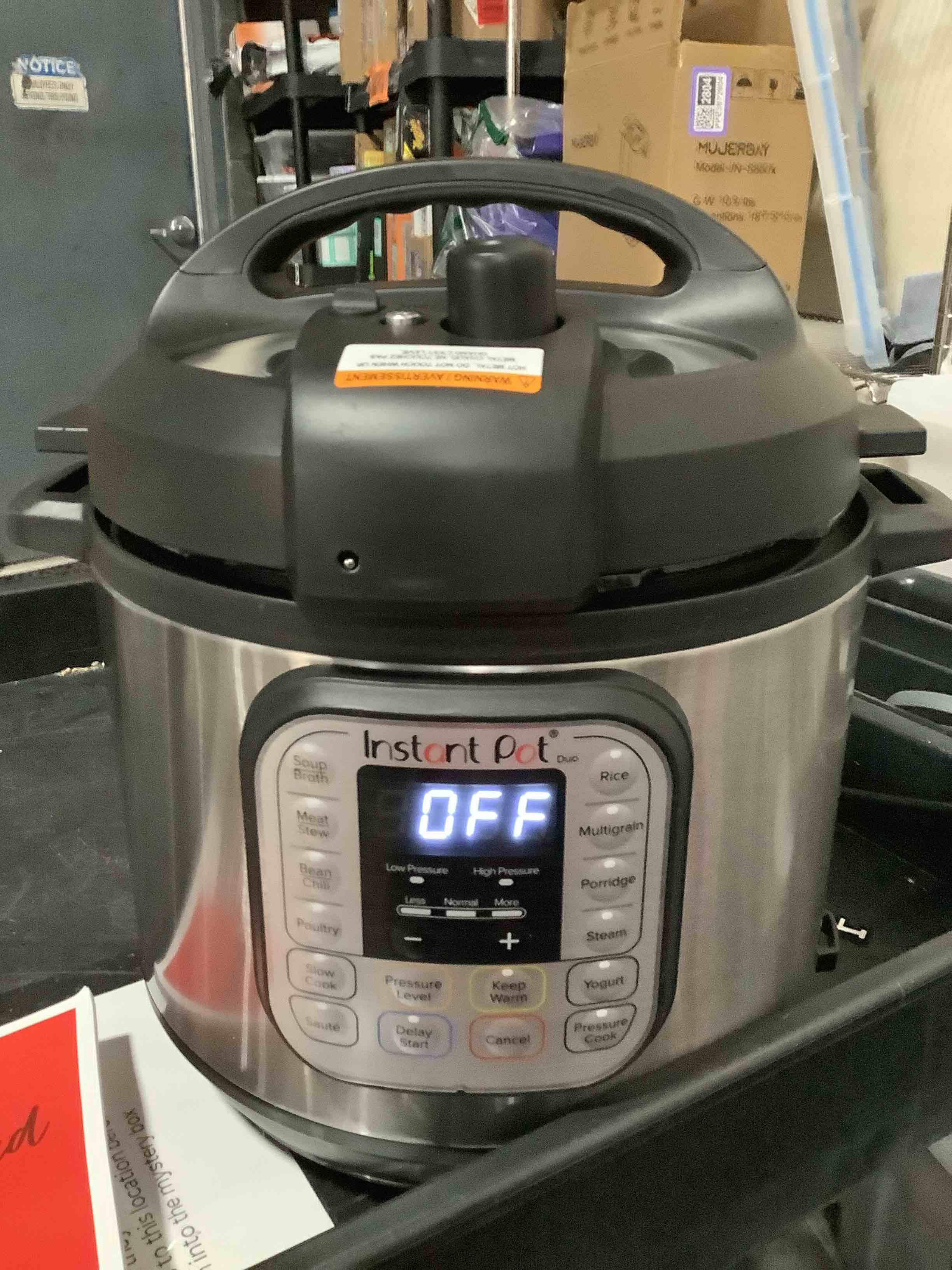 Condition photo showing New/Like New for Instant Pot Duo 7-in-1 Electric Pressure Cooker, Slow Cooker, Rice, Steamer, Sauté, Yogurt Maker, Warmer & Sterilizer, Includes App With Over 800 Recipes, Stainless Steel, 6 Quart 6 Quarts