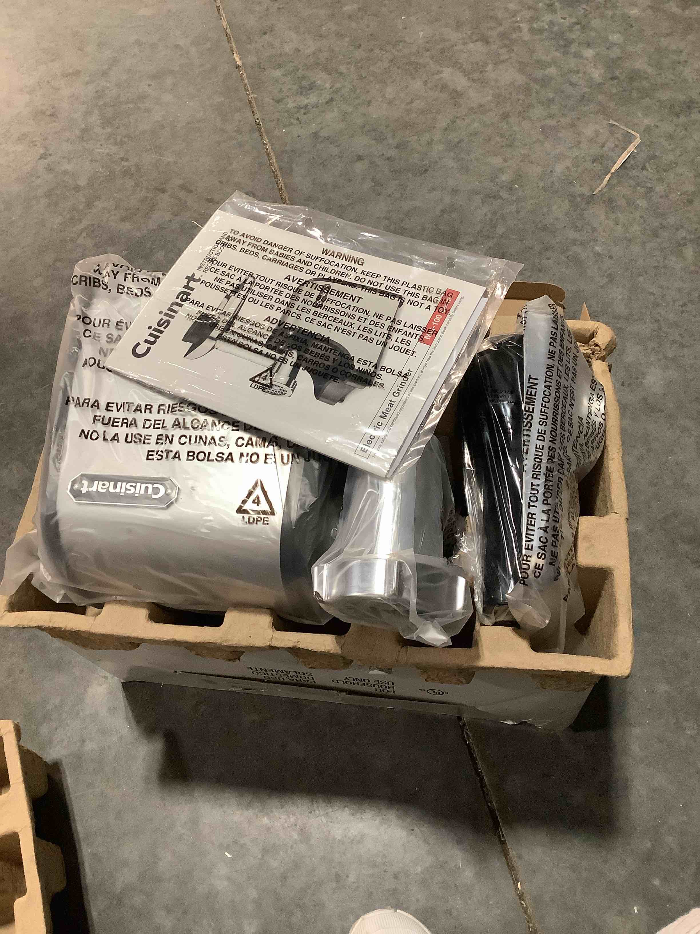 Condition photo showing Good Condition for Cuisinart Electric Meat Grinder, Stainless Steel Cuisinart Meat Grinder