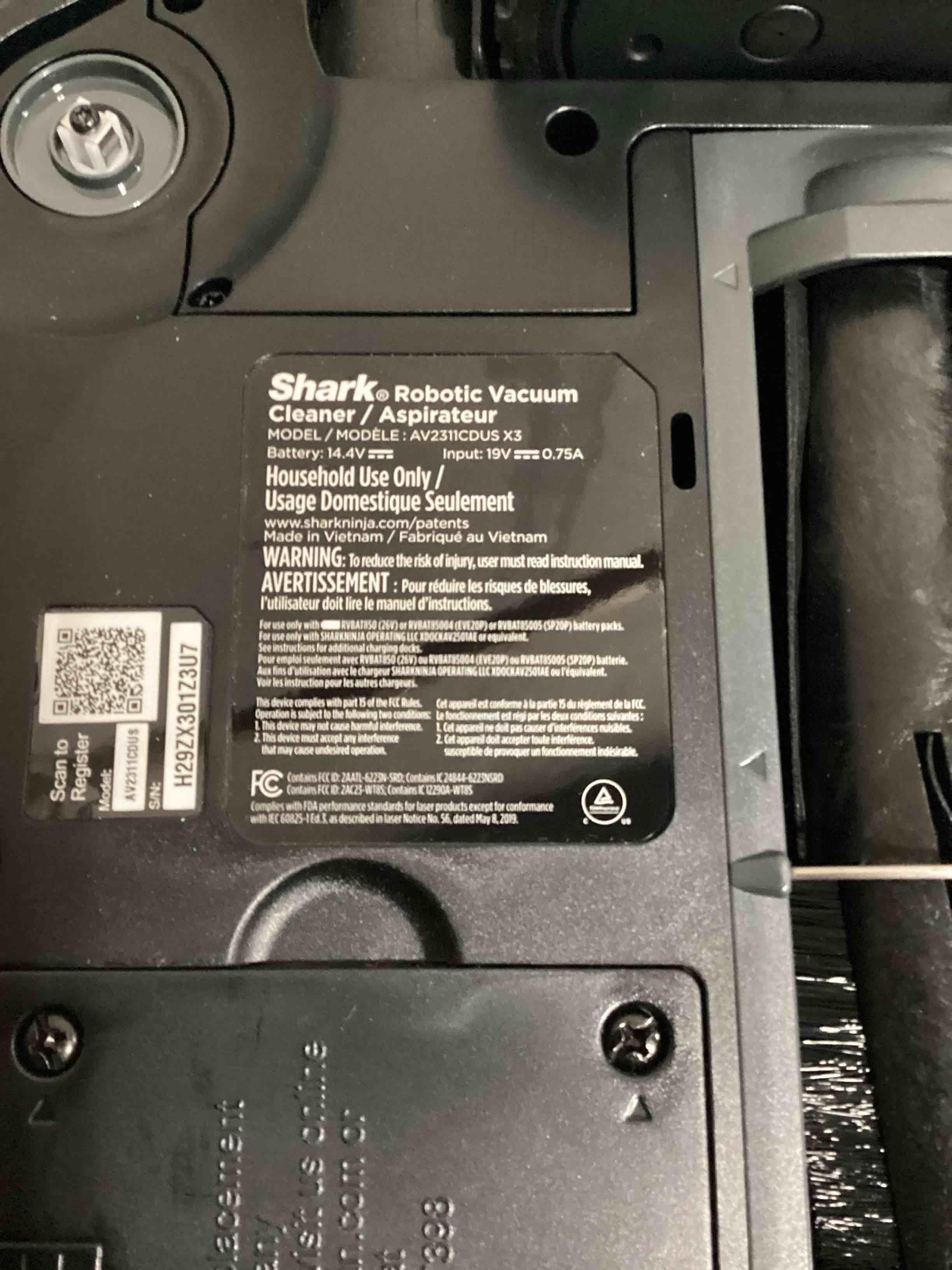 Condition photo showing As Is for shark av2501ae ai robot vacuum