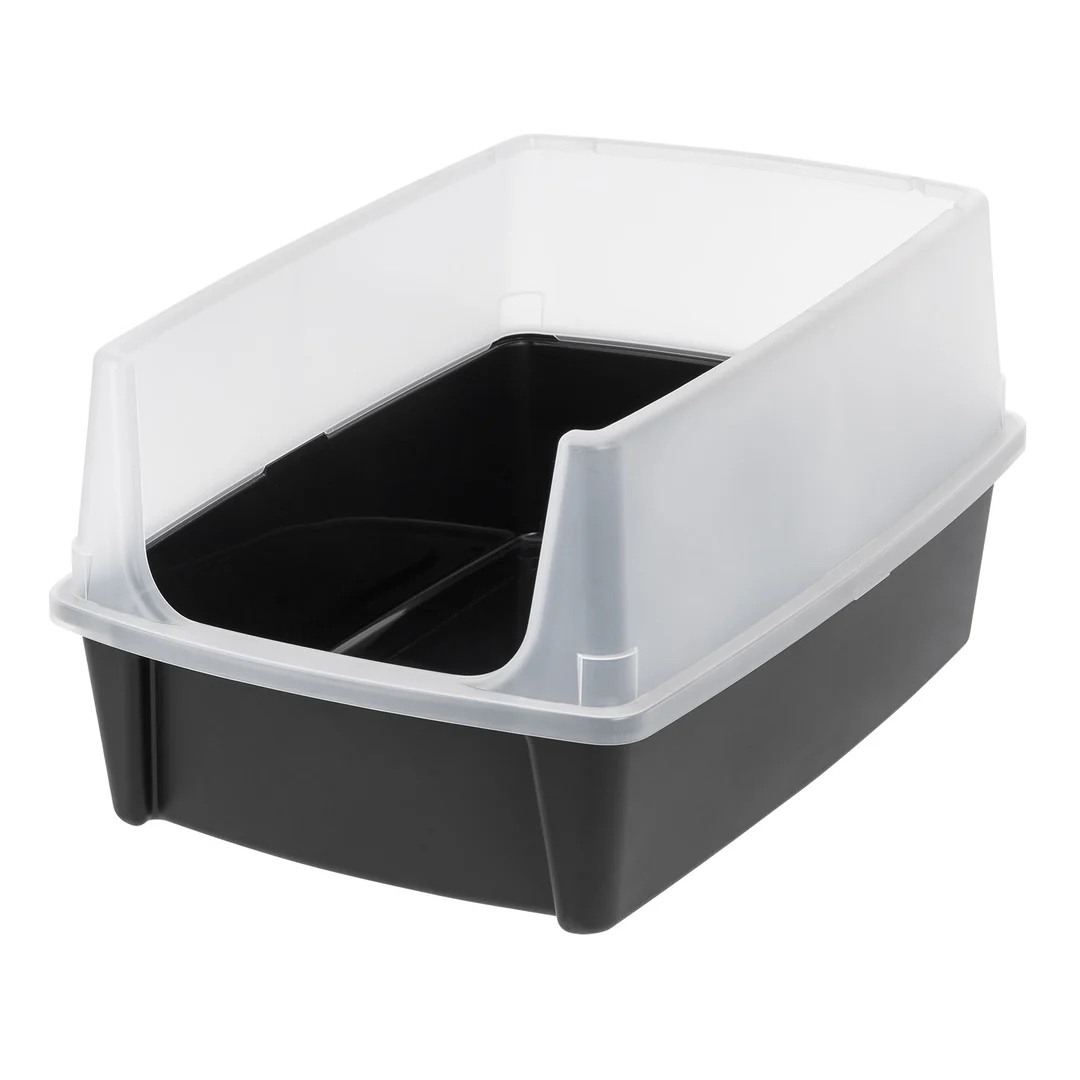 xl open-top cat litter box with shield