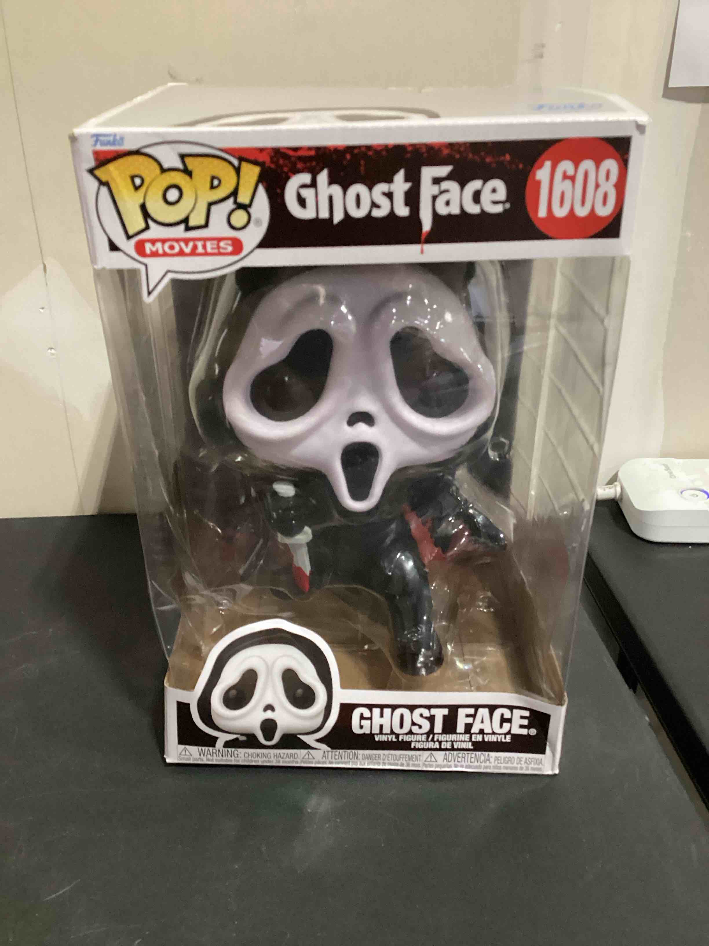 Condition photo showing New/Like New for funko pop! jumbo: ghostface - ghostface - collectable vinyl figure - gift idea - official merchandise - for kids & adults - horror fans - model figure for collectors and display