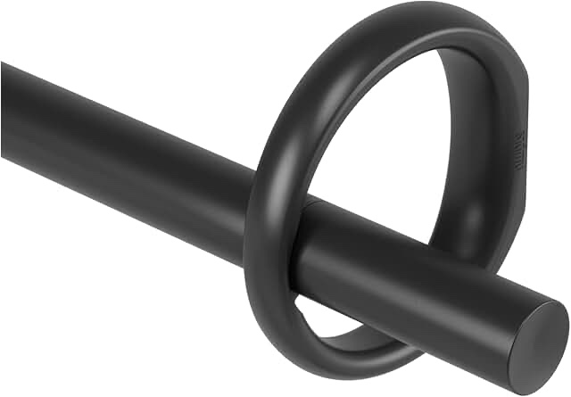 umbra ringlet curtain rod for window, adjustable 42" to 120", black