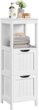 yaheetech wooden bathroom floor cabinet storage cabinet with 2 drawers white